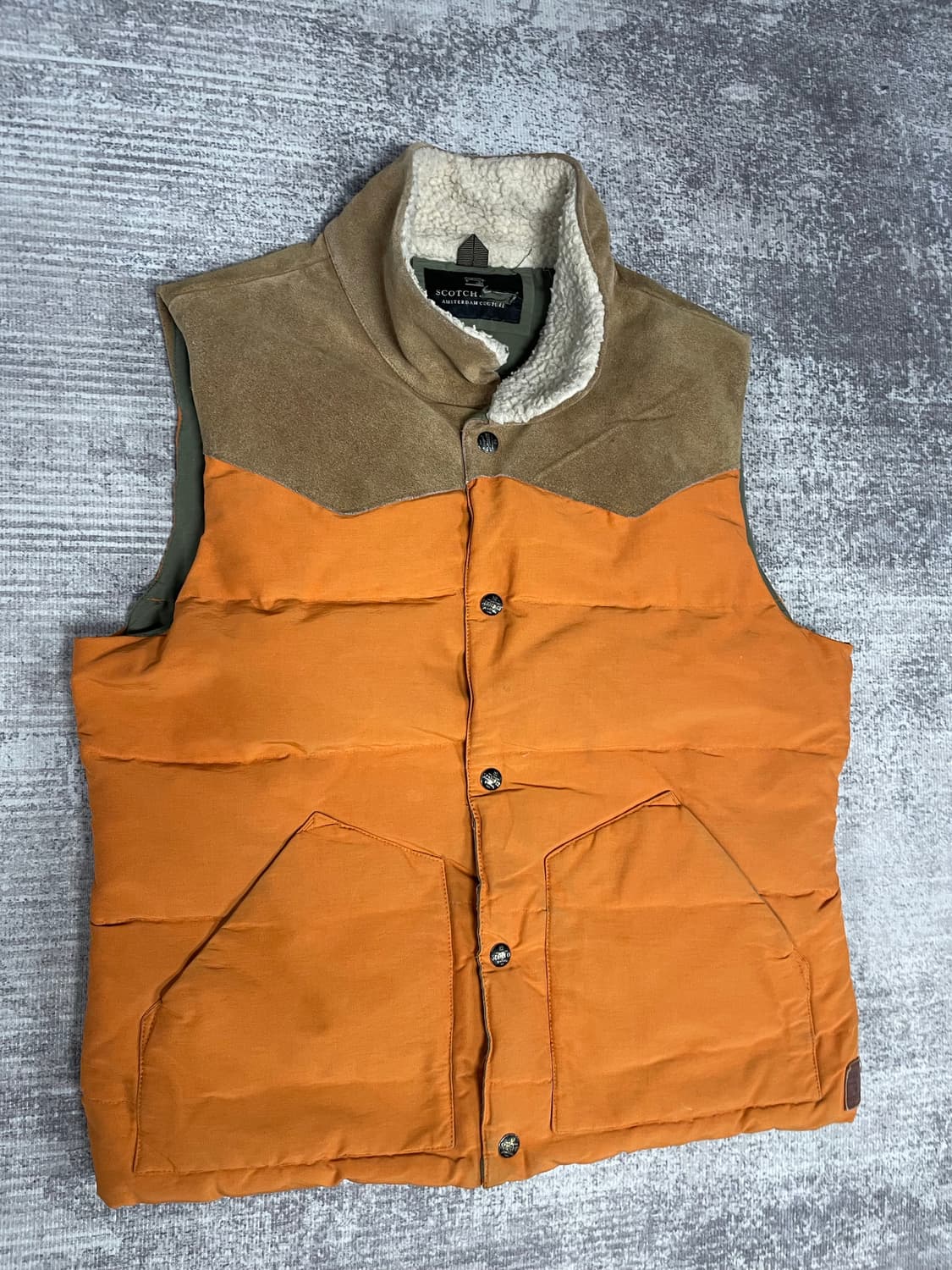 90s 스카치 소다 리얼스웨이드 배색 베스트 상품이미지10