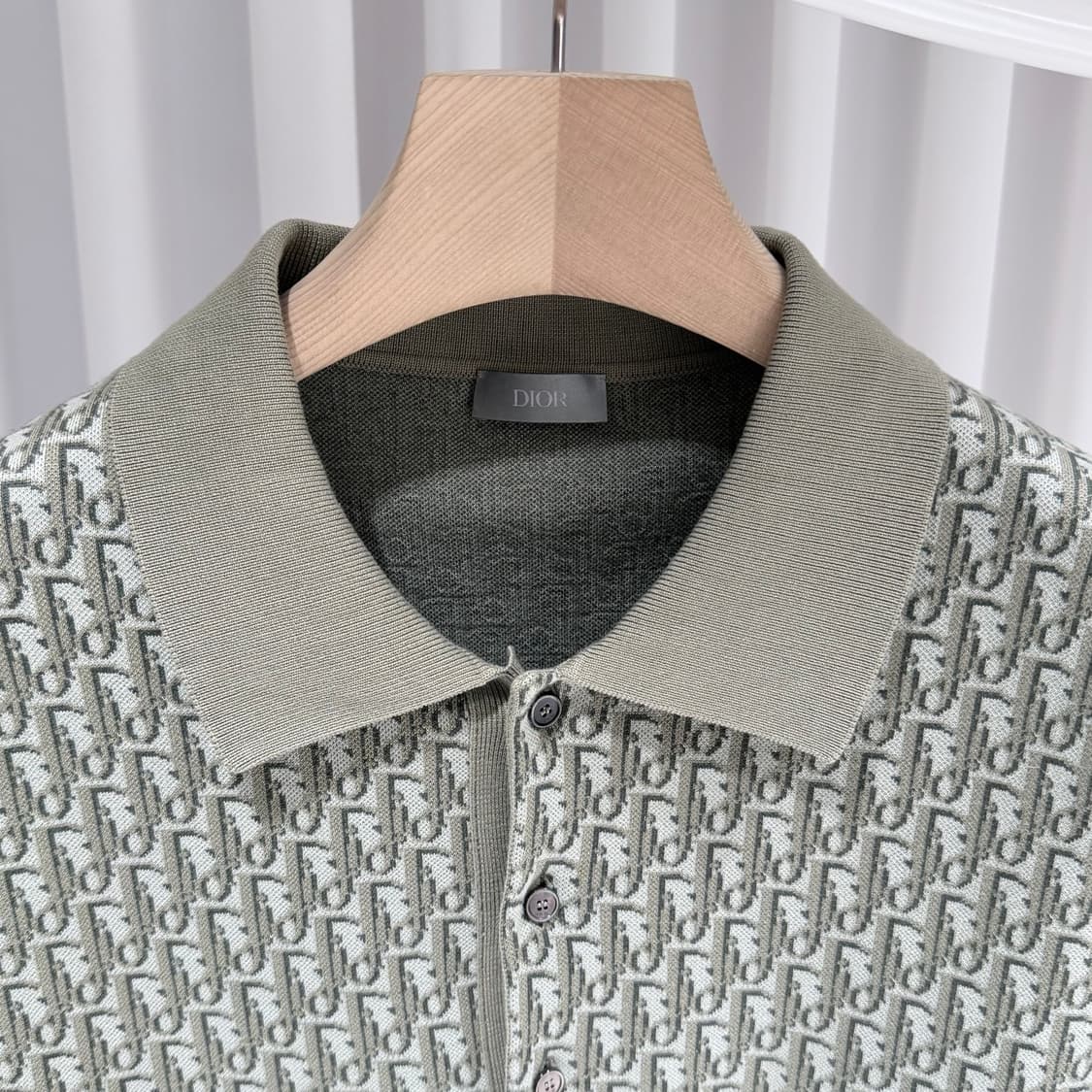 (A+/XL) / 디올 오블리크 폴로 반팔 셔츠 올리브그린 상품이미지4