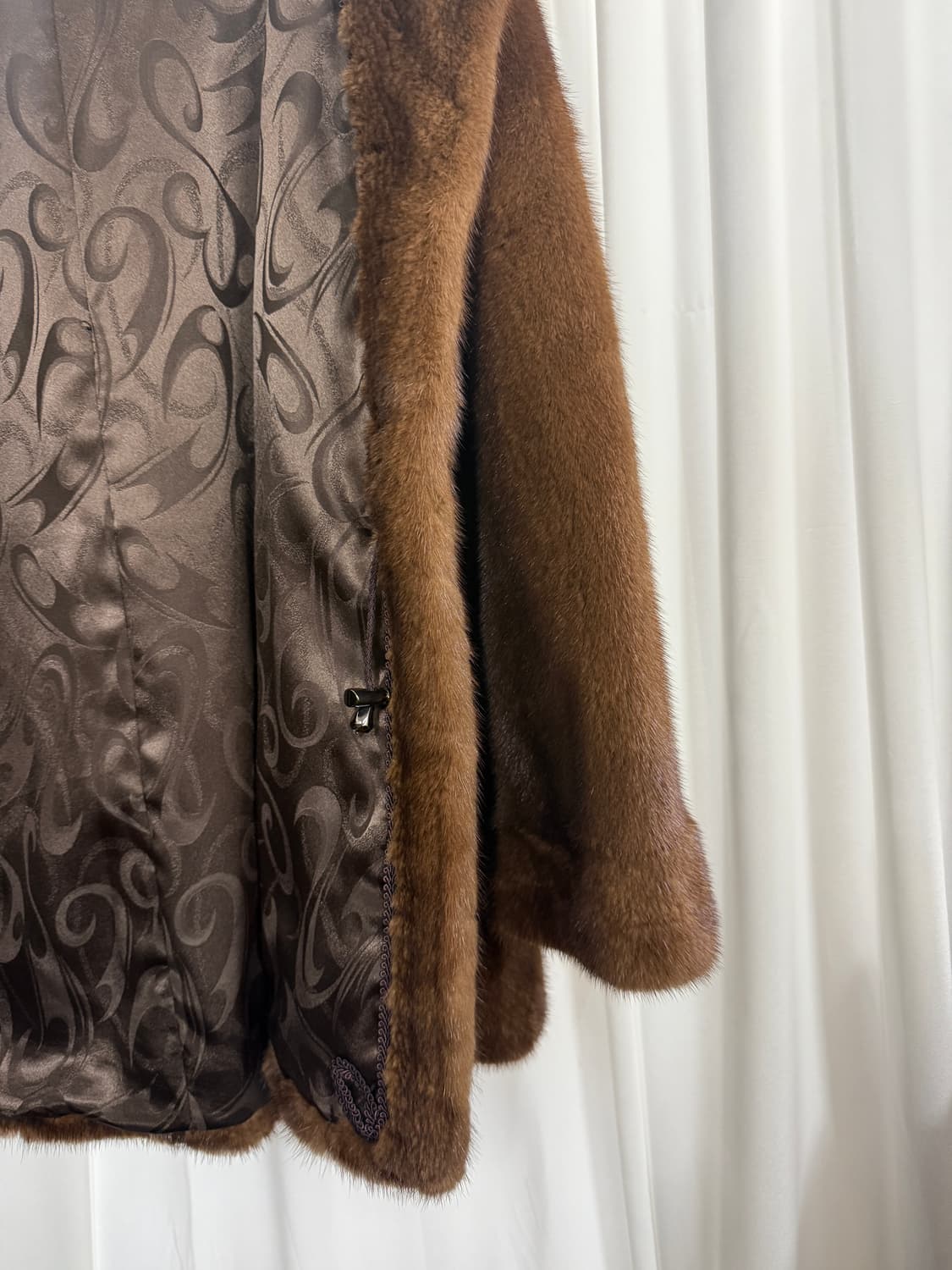 Hooded mink coat (brown) 상품이미지4