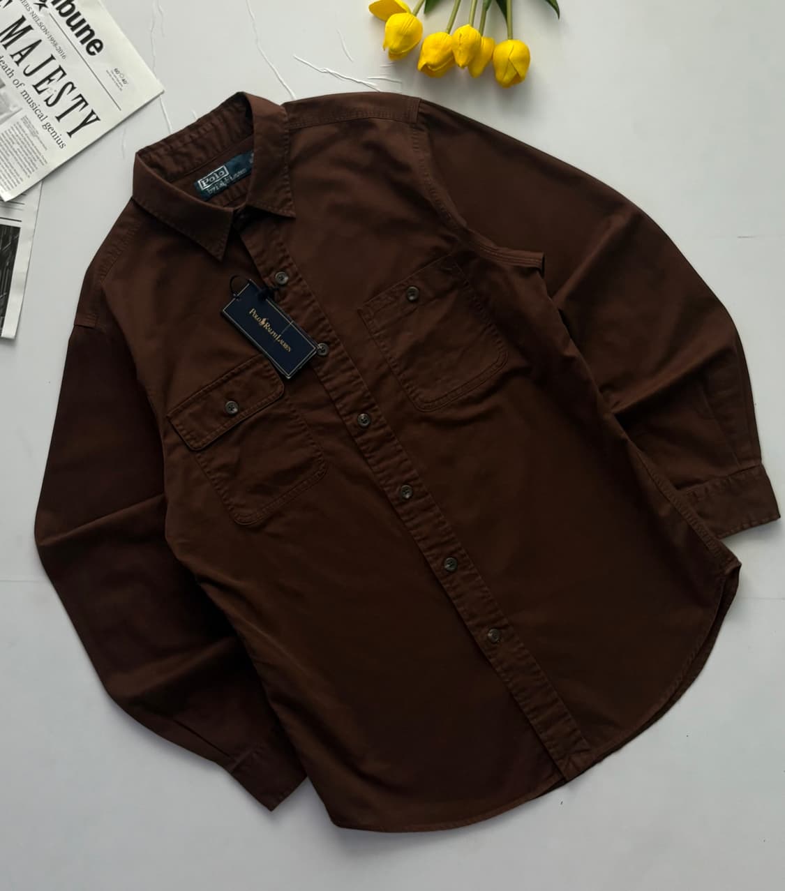 [새상품] Polo 폴로랄프로렌 엘보 패치 웨스턴 셔츠 상품이미지1