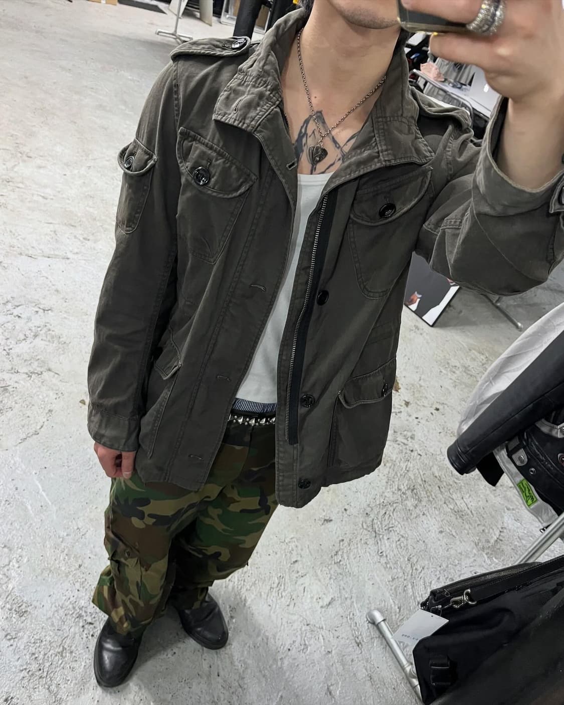 vtg military hood jacket 상품이미지1