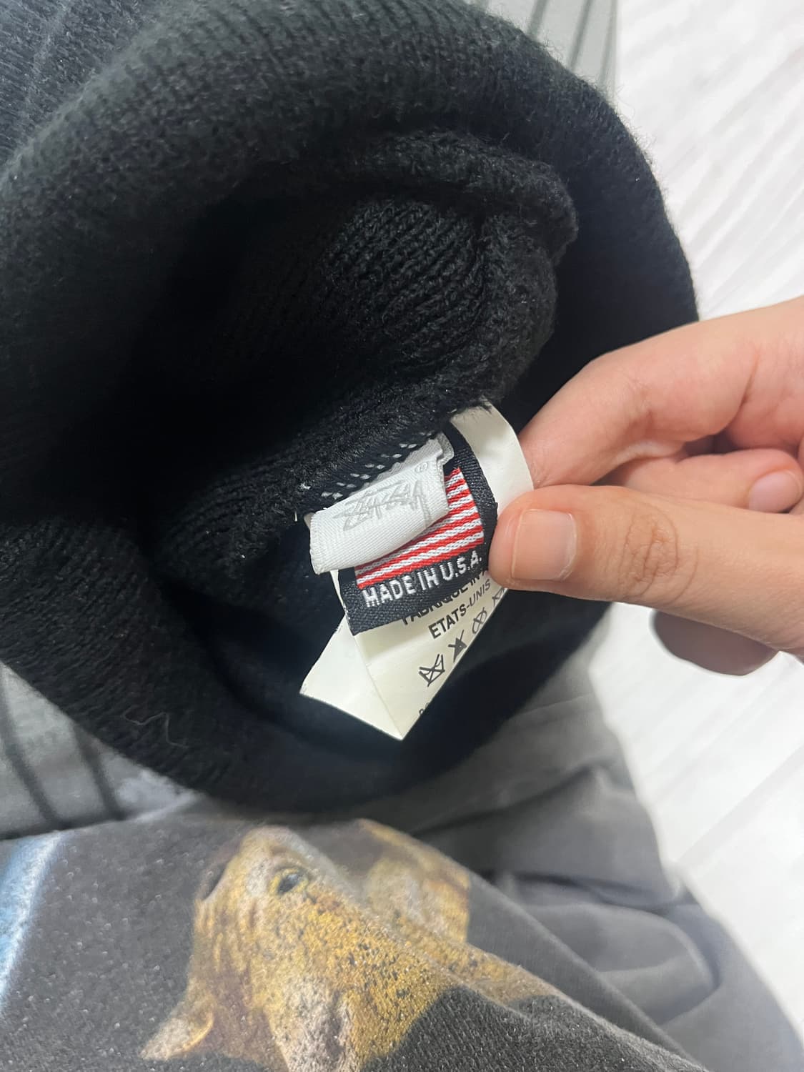 스투시 스탁 커프 비니 블랙 상품이미지2