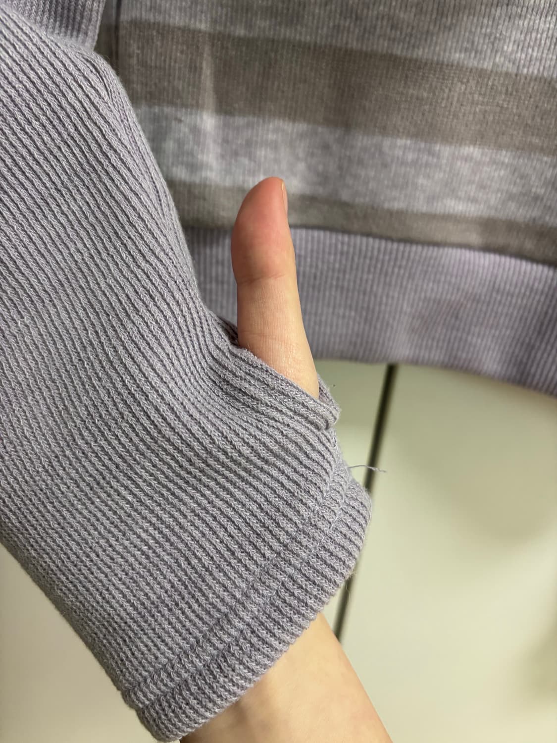 퍼플 스트라이프 니트 후드 상품이미지3