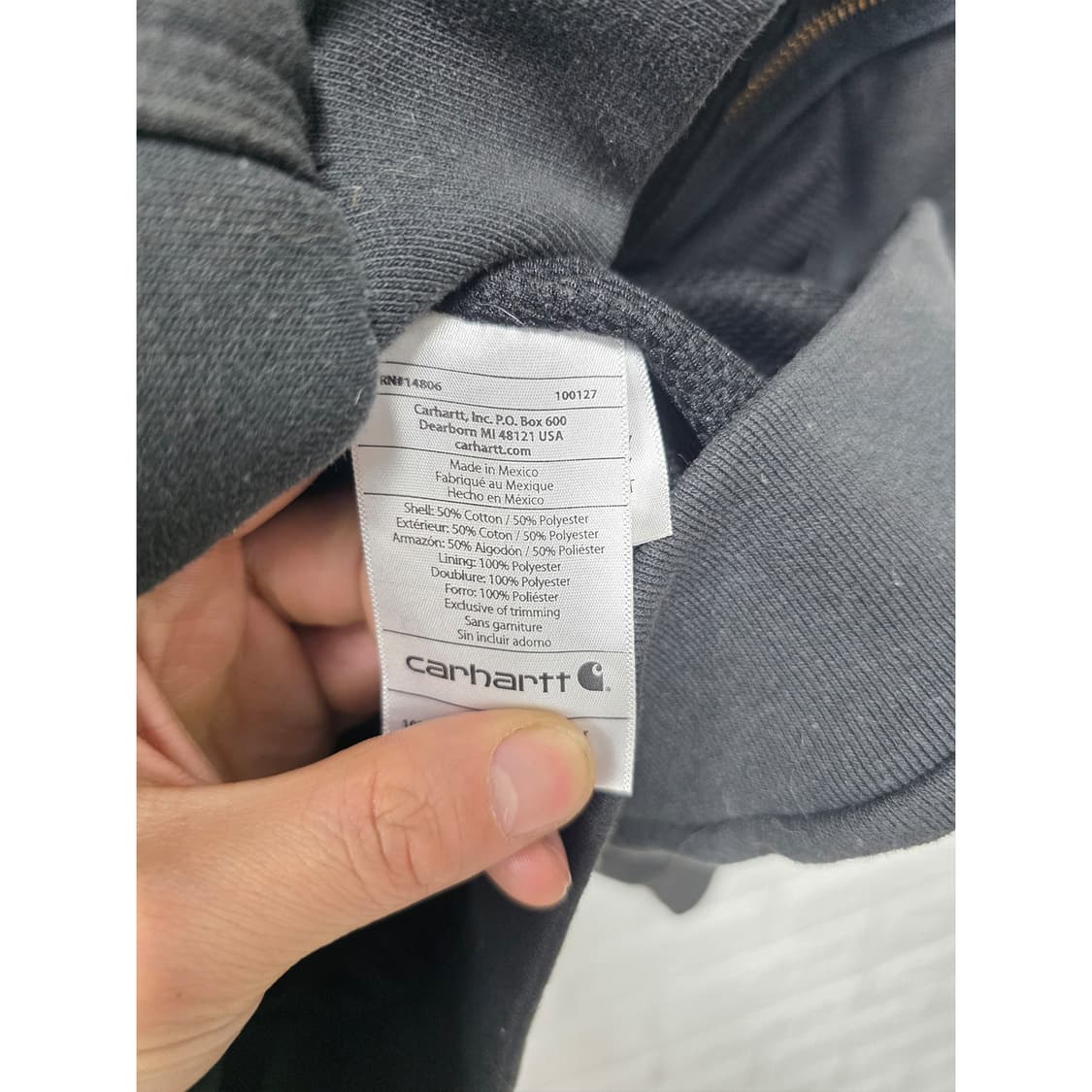 칼하트 블랙 써멀 후드집업 L 상품이미지3