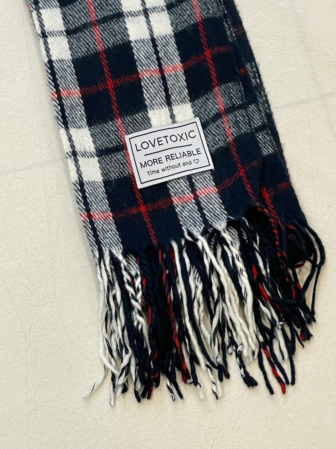 일본빈티지 love toxic 체크 목도리 상품이미지2