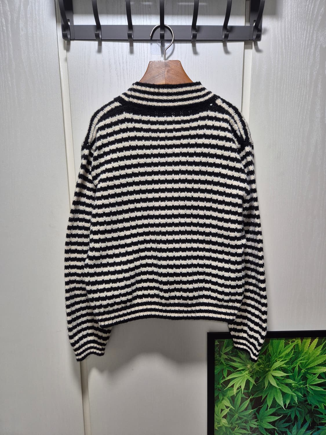 (세일)(새상품)vtg 스트라이프 금장 버튼 가디건 상품이미지10