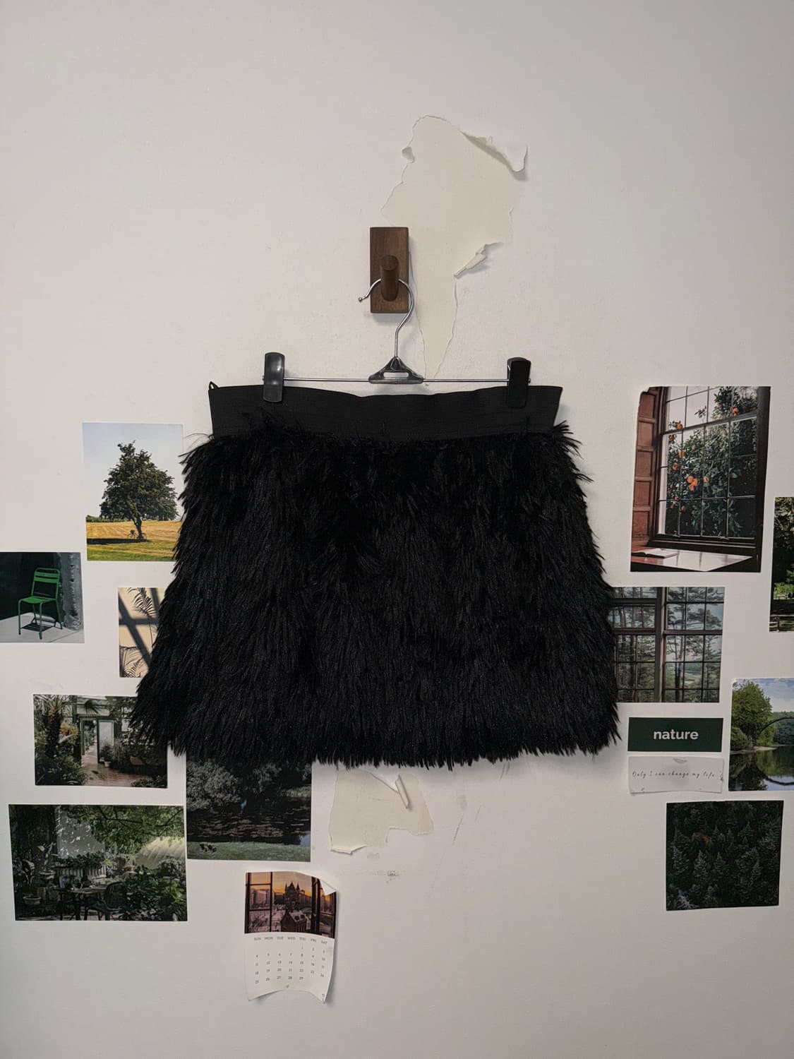 Black eco fur banding mini skirt 상품이미지3