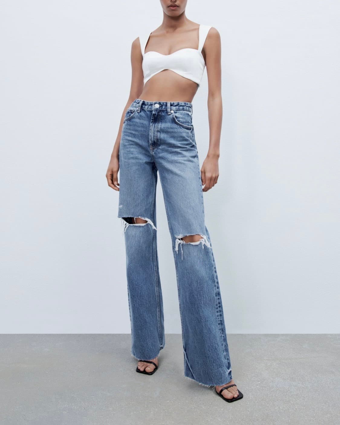 자라 와이드 디스트로이드 진 블루 상품이미지1