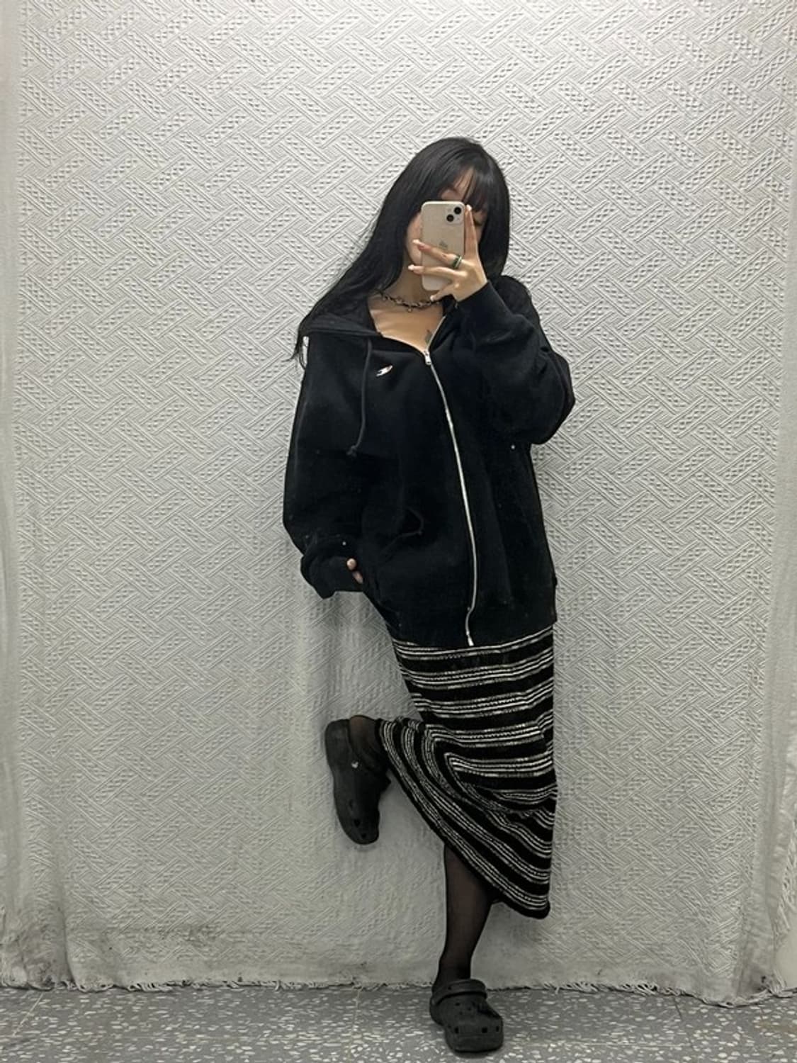 챔피온 리버스위브 빈티지 오버핏 블랙 후드집업 XL C06422 상품이미지1