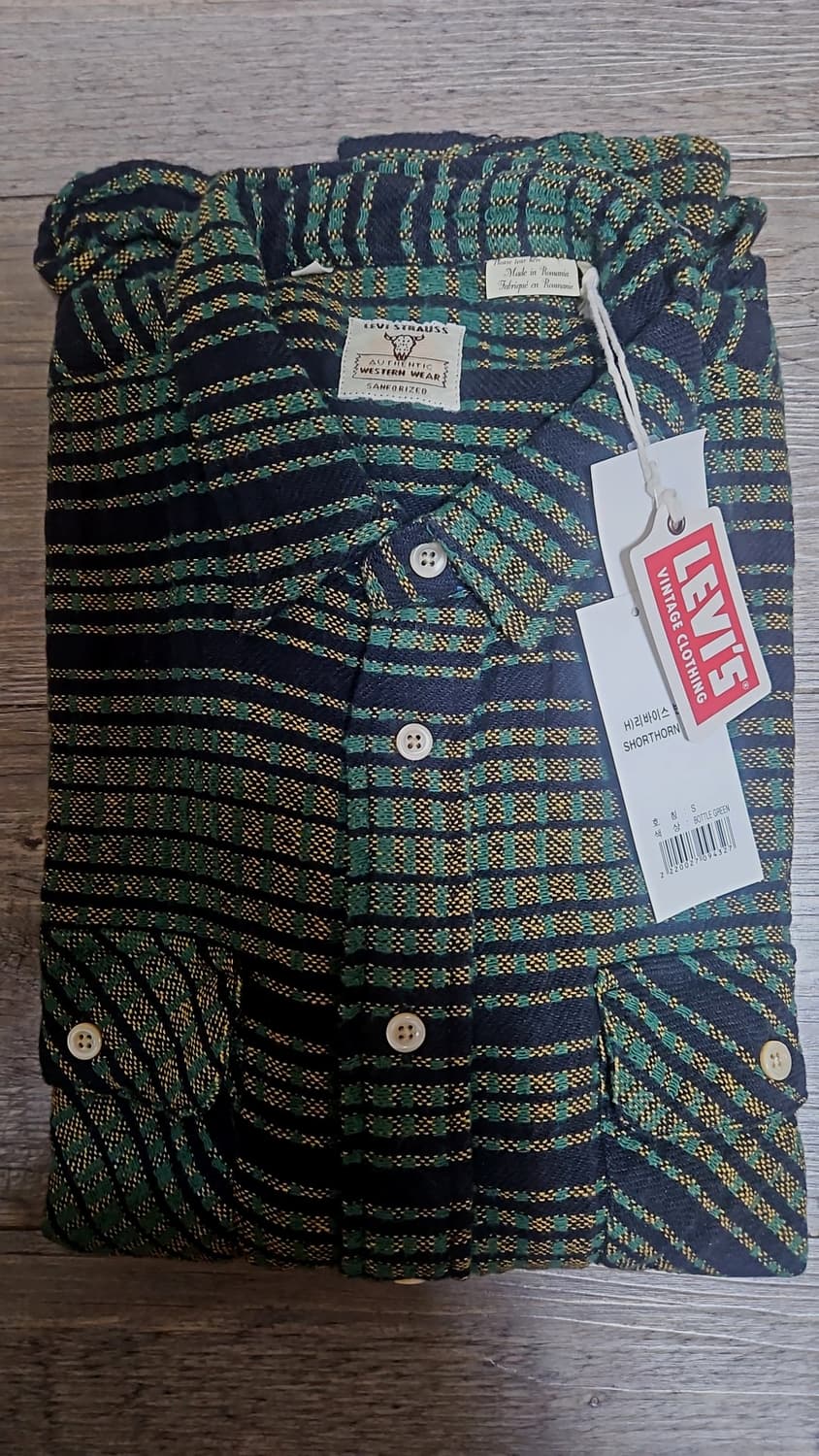 리바이스 LVC 1950'S 숏혼 셔츠 보틀 그린 S 상품이미지3