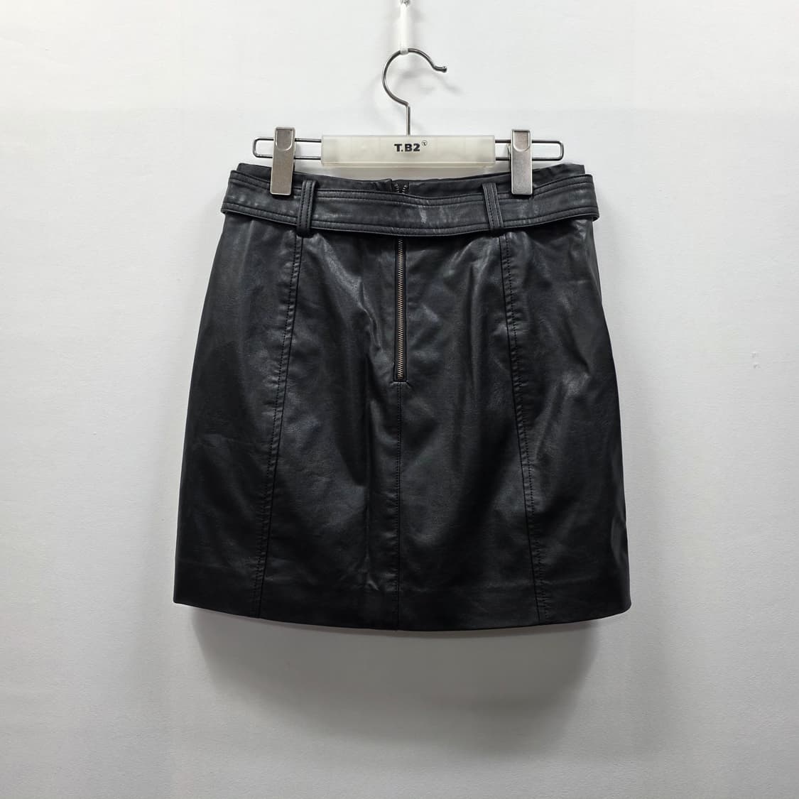 1163 에고이스트 인조가죽 미니스커트 55 블랙 벨트세트 버튼 스커트 상품이미지2