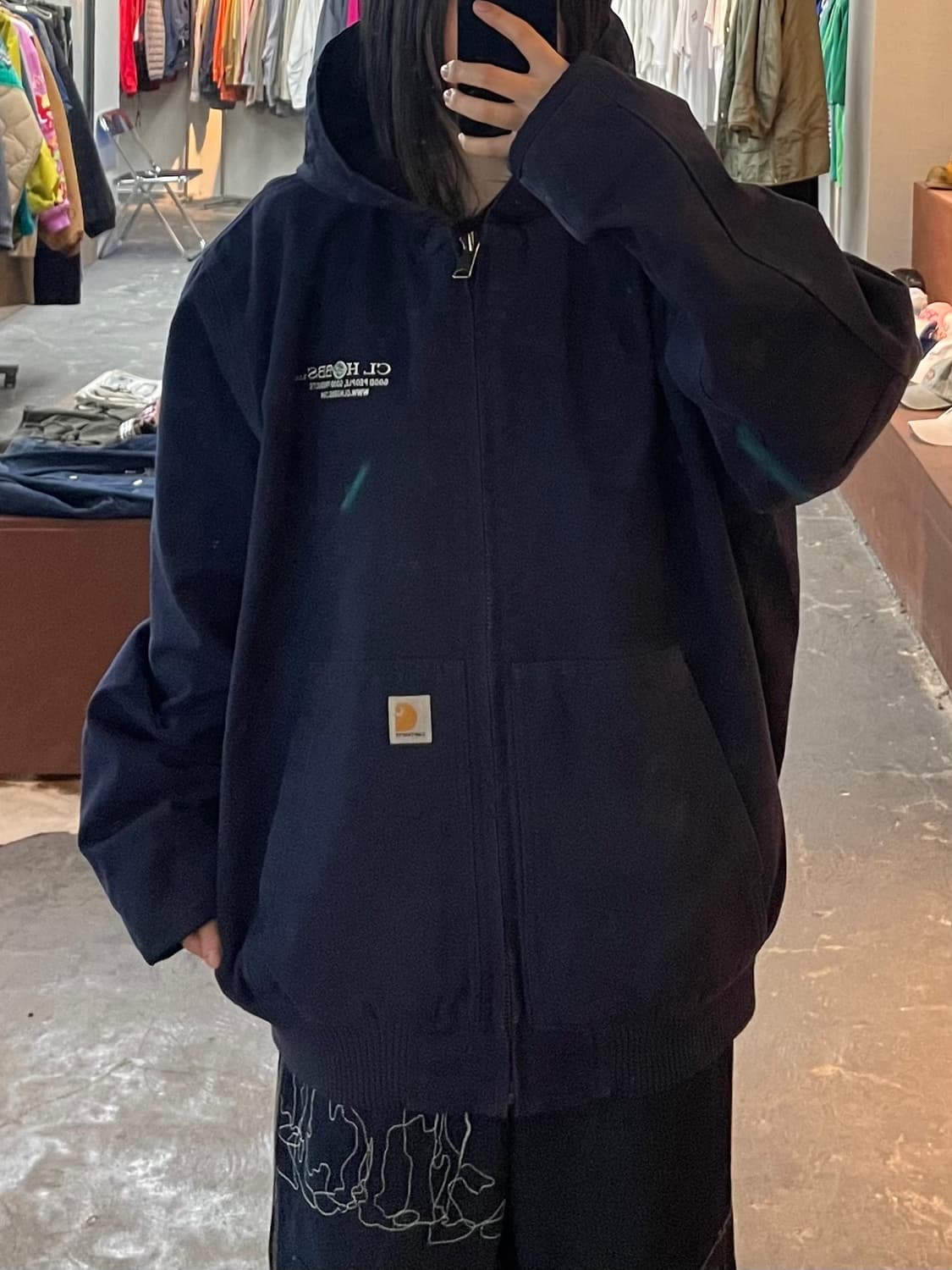 칼하트 OG 네이비 샌드스톤 액티브 워크 자켓 H2098 상품이미지1