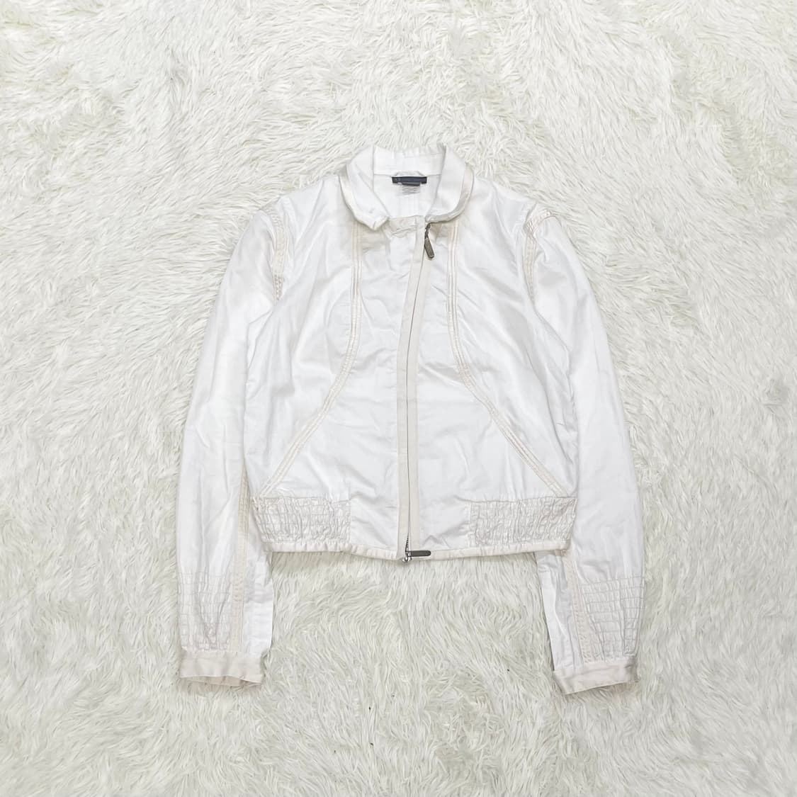 알마니 익스체인지 크롭 투웨이 자켓 화이트 상품이미지2