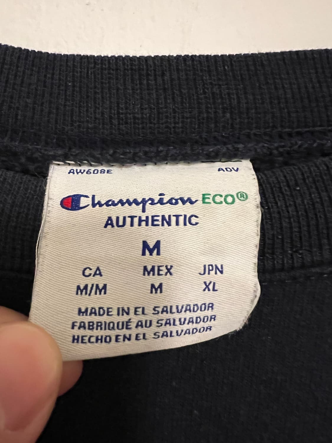 챔피언 네이비 기모 스웻셔츠 상품이미지4