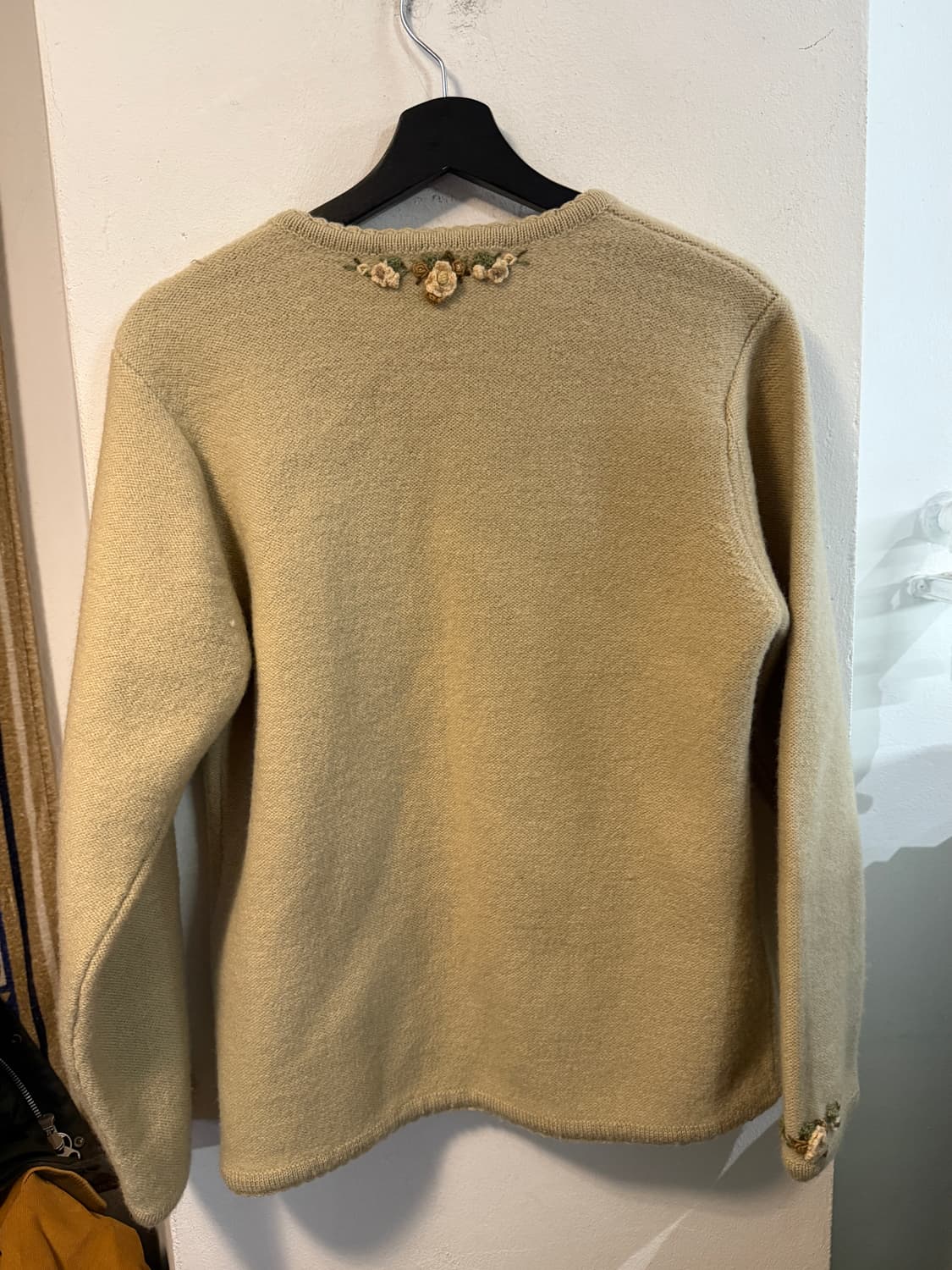 Jpn VTG Lily Poem 자수 울 가디건 상품이미지2