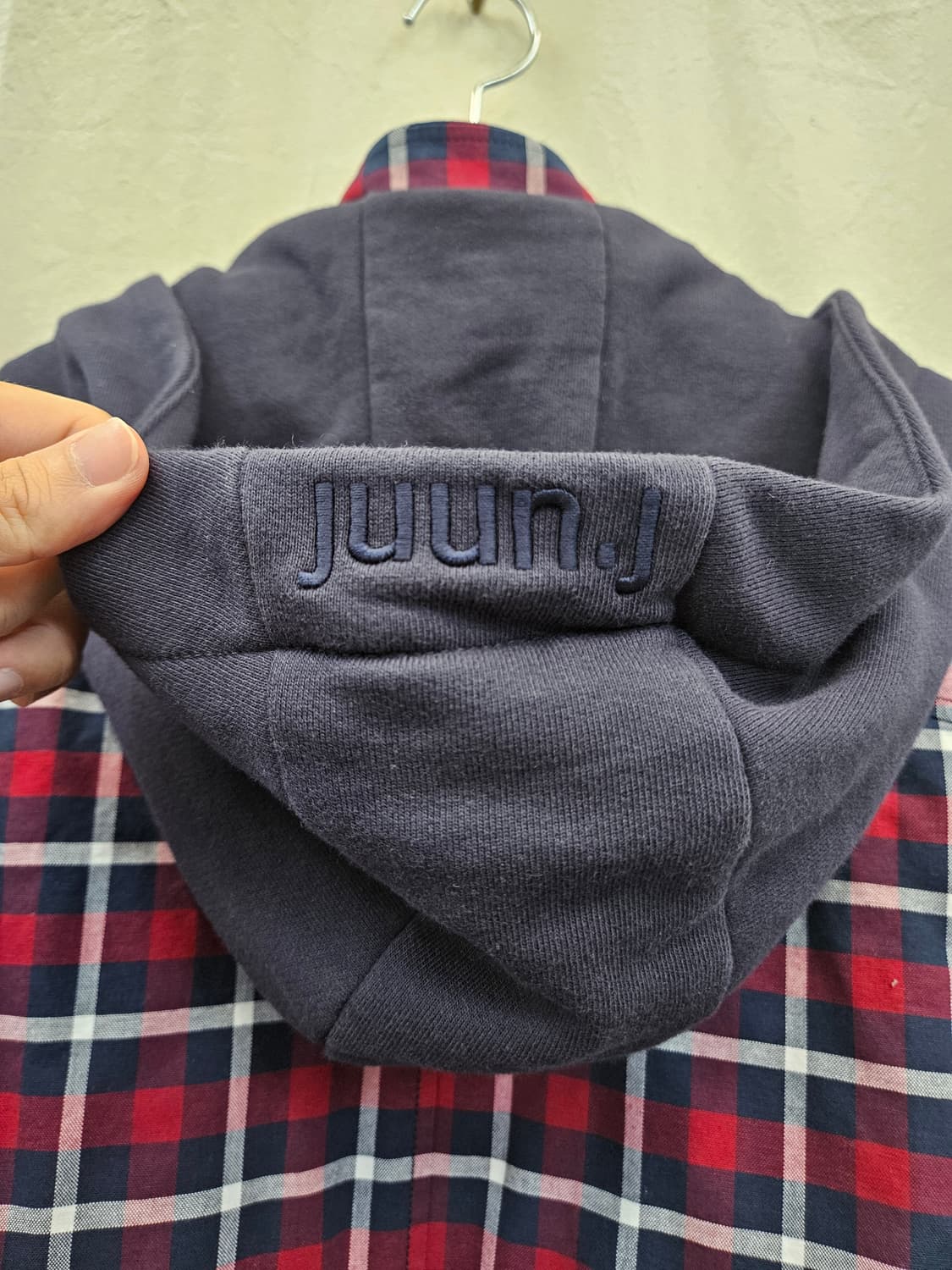 JUUN.J 체크 후드 점퍼 상품이미지3