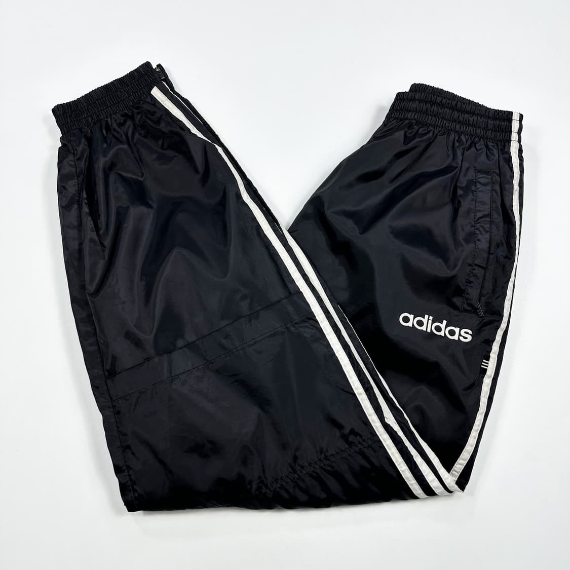 90s 아디다스 루즈핏 삼선 우븐 조거팬츠 블랙 여성M 상품이미지1