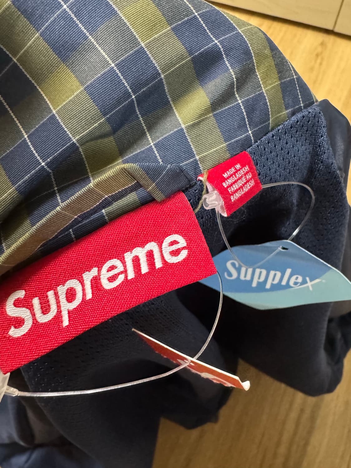 슈프림 플레이드 트랙자켓 네이비 상품이미지2