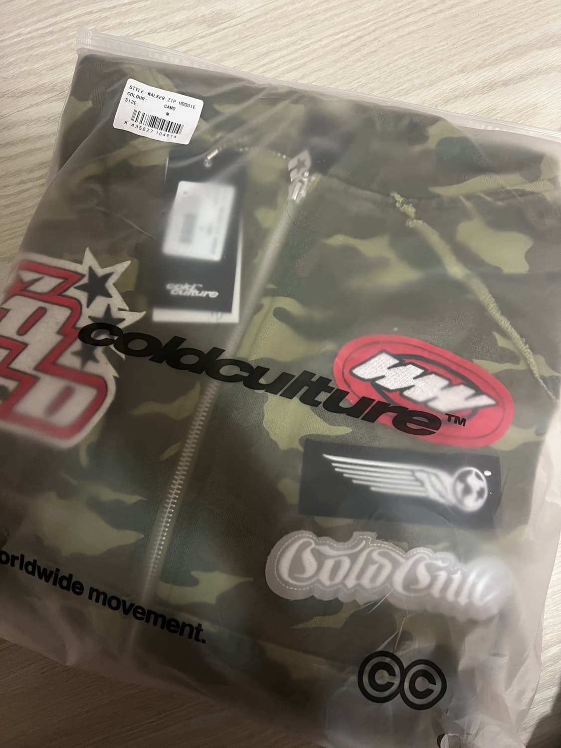 [Cold Culture] 콜드컬쳐 워커 집업 후디 그린 카모 (새상품) 상품이미지2