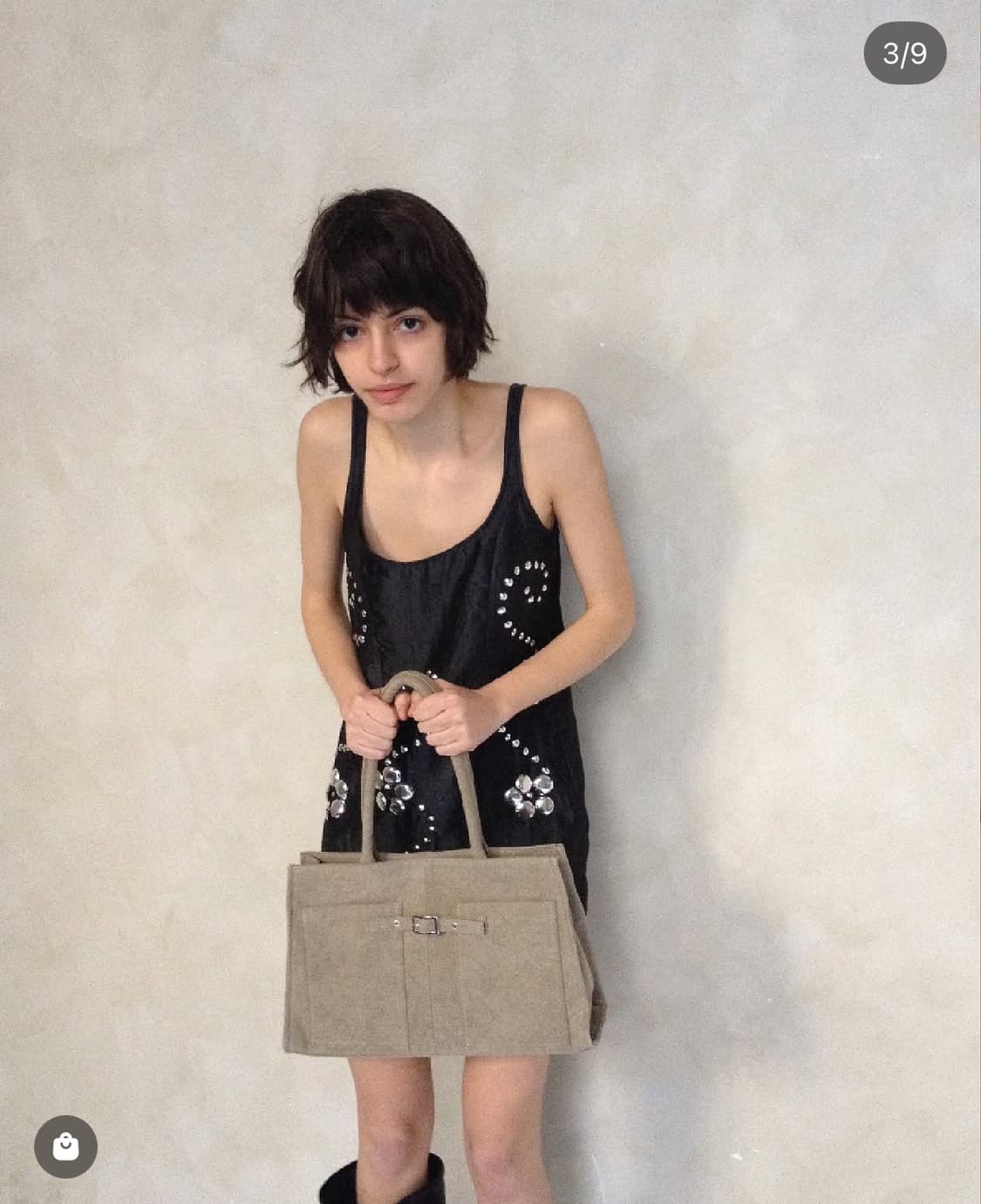 기마구아스 CLAUDE 스터드 실크 원피스 xs 상품이미지3