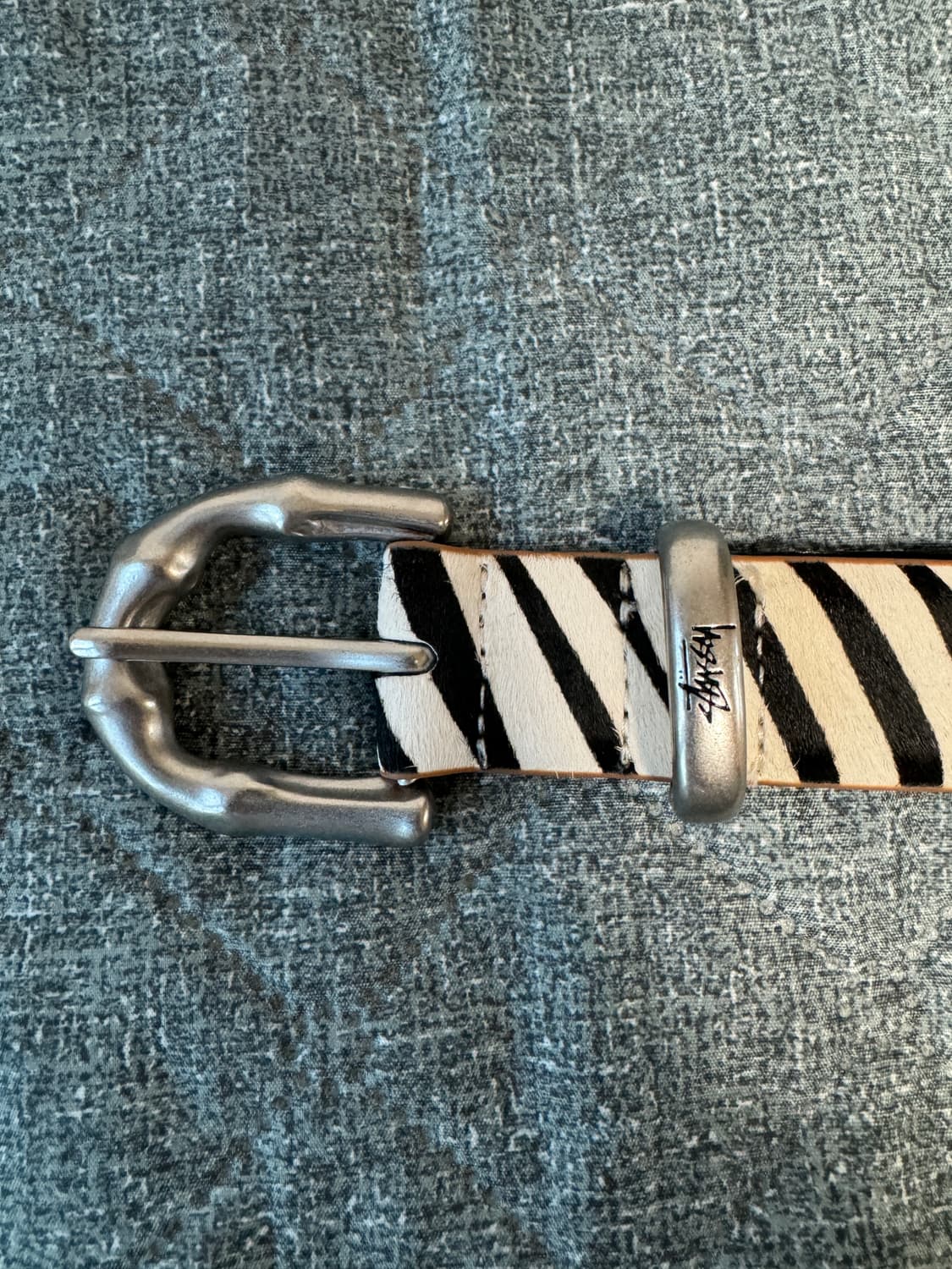 (S/M)스투시 밤부 버클 지브라 벨트 상품이미지2