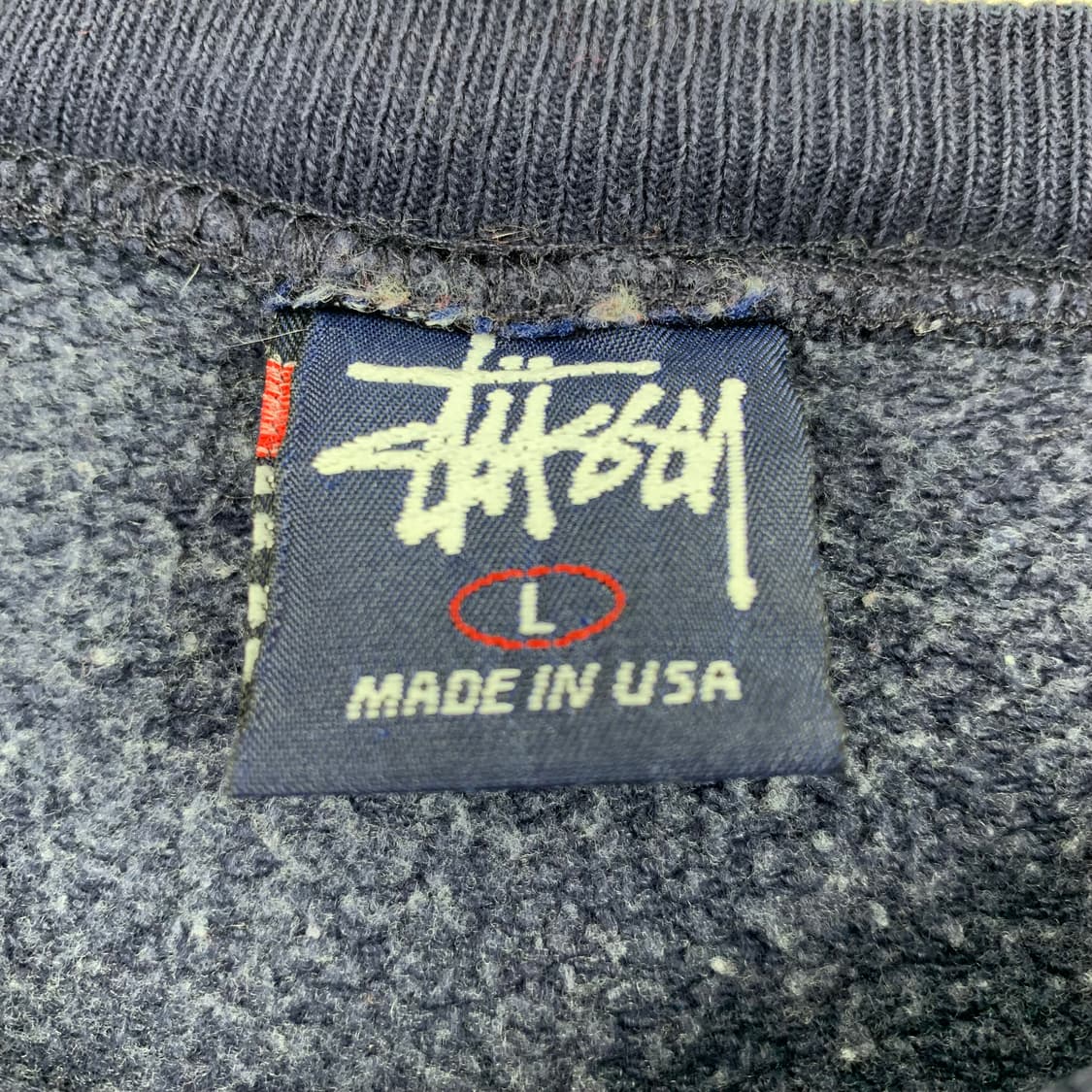 90s made in usa 스투시 자수로고 맨투맨 네이비 상품이미지6