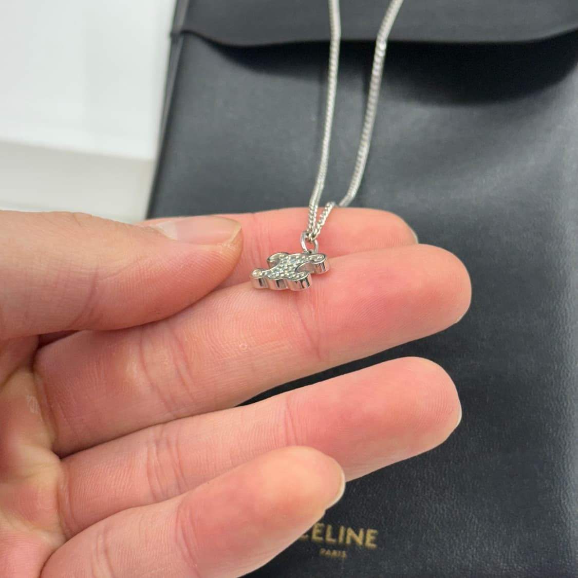 [풀박스] 셀린느 라인스톤 목걸이 실버 상품이미지5