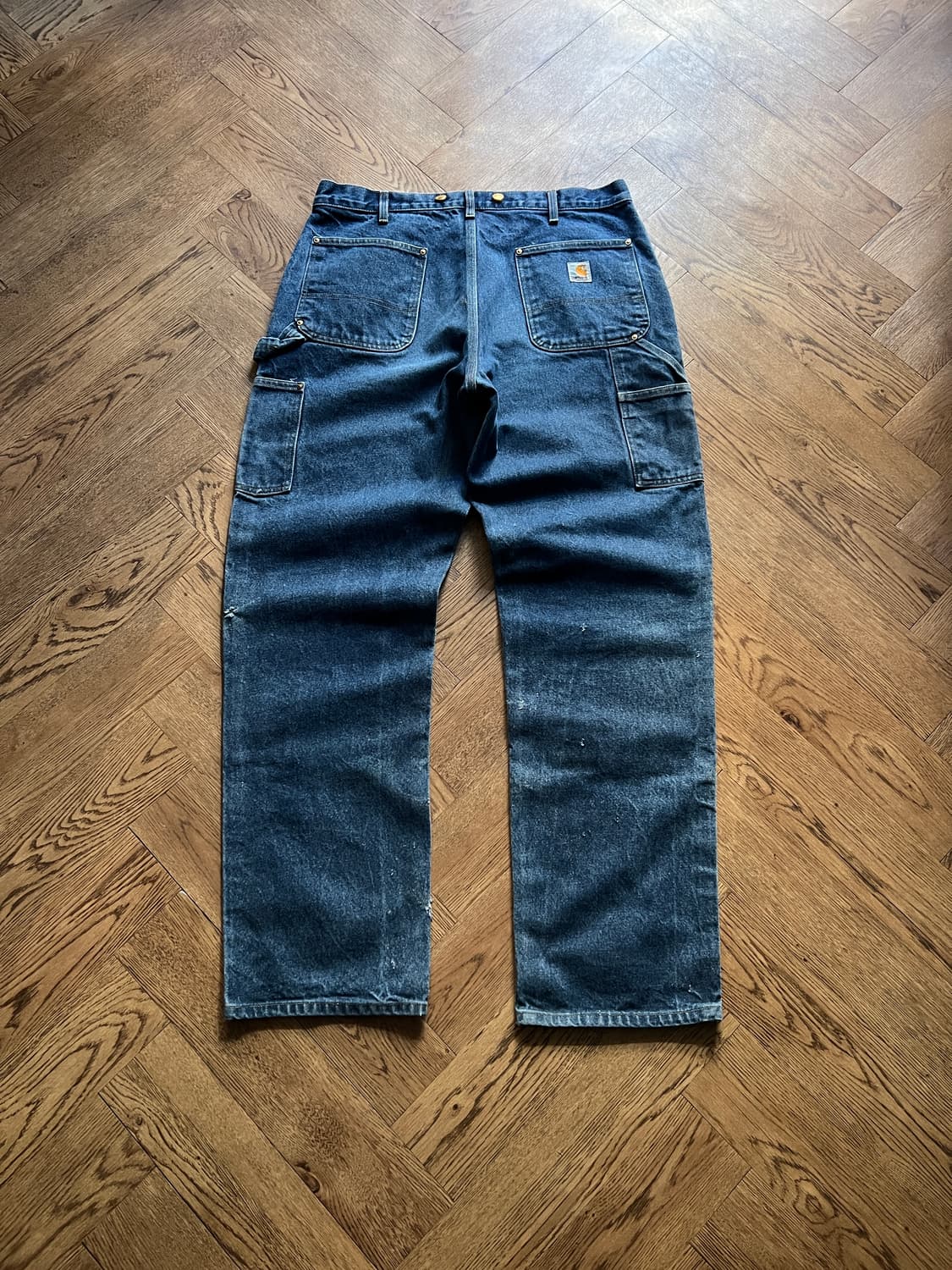 [36]칼하트 USA 빈티지 데미지드 더블니 데님 팬츠 상품이미지8