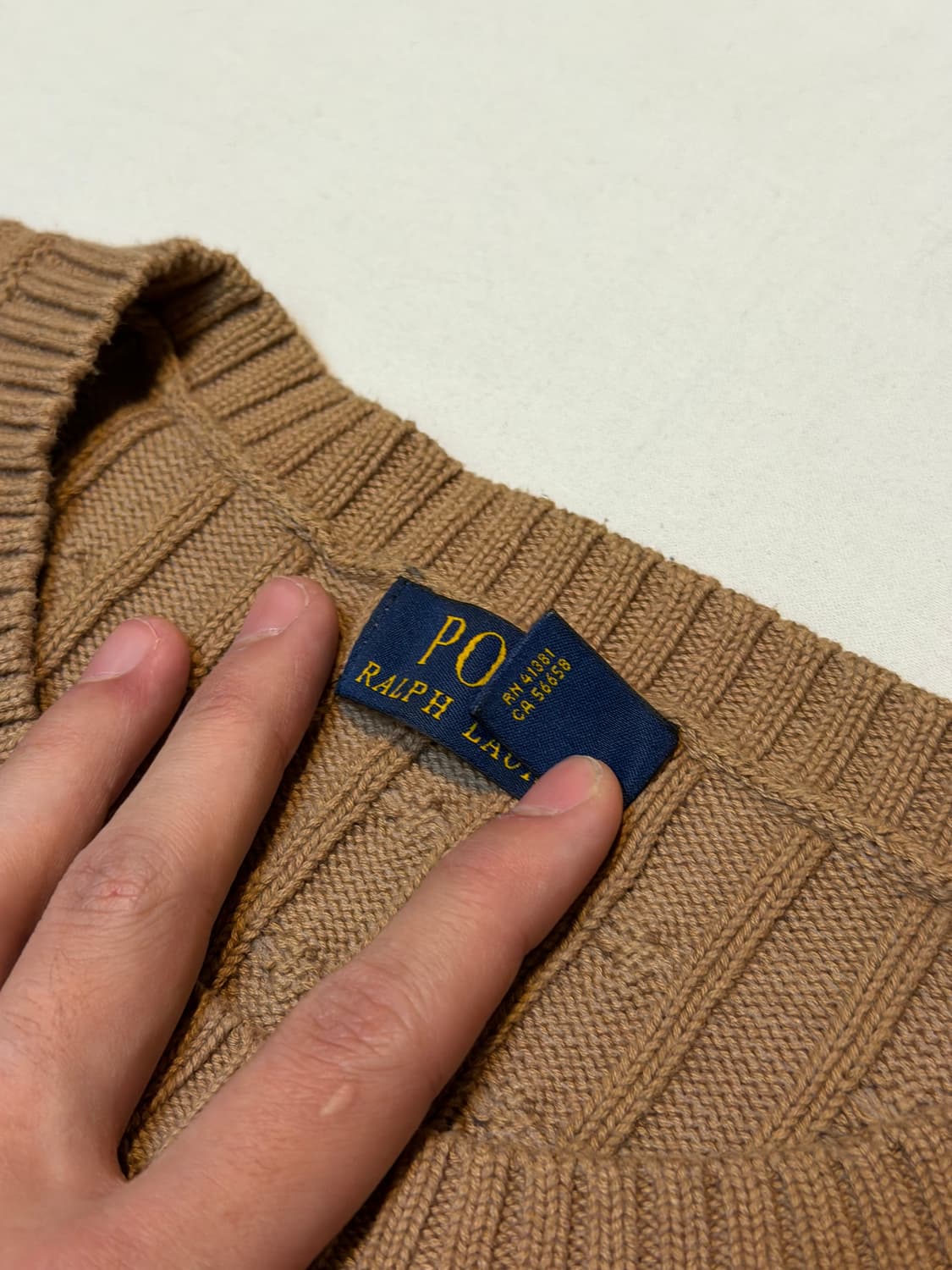 폴로 랄프로렌 꽈배기 케이블 니트 된장 브라운 상품이미지3