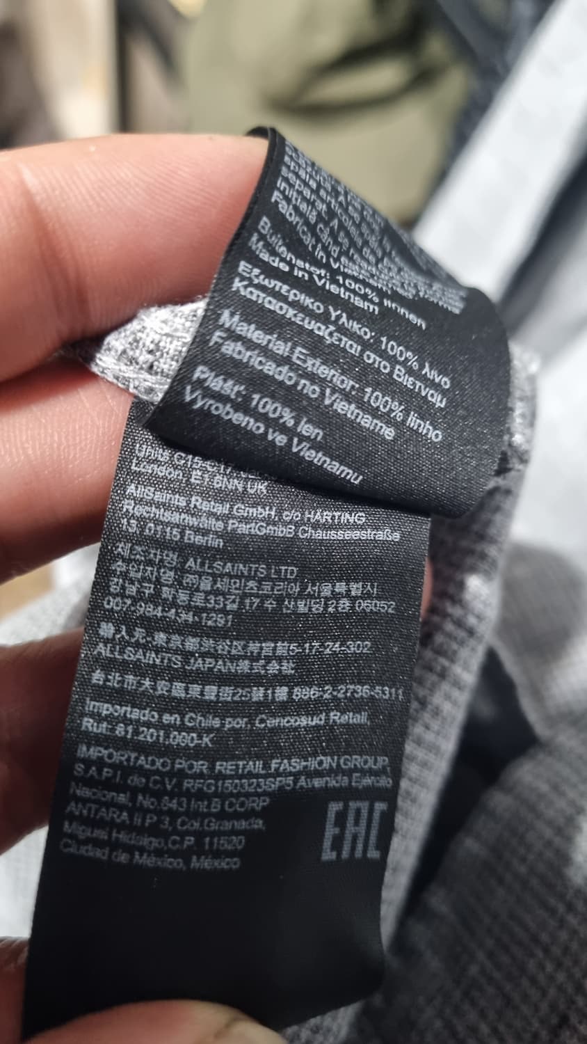 ALLSAINTS(올세인츠) 여름(리넨) 남성 셔츠 105~110 상품이미지6