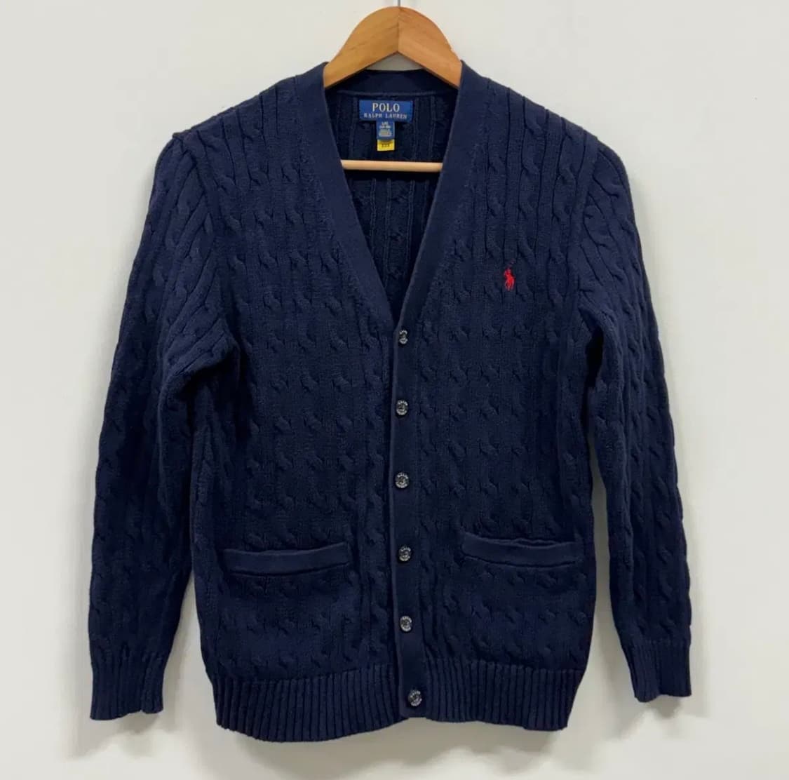폴로 랄프로렌 네이비 꽈배기 가디건 14~16 성인가능 상품이미지1
