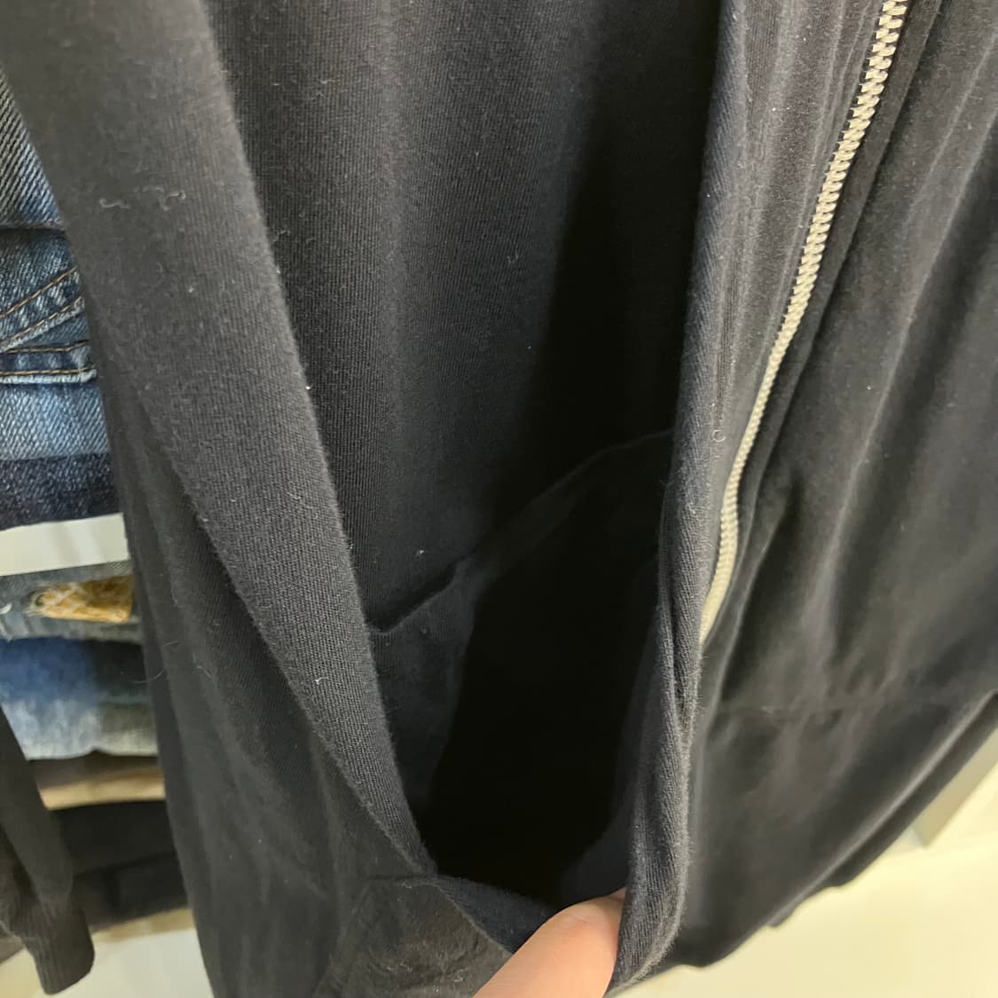 릭오웬스 다크쉐도우 블랙 롱 후드집업 상품이미지5