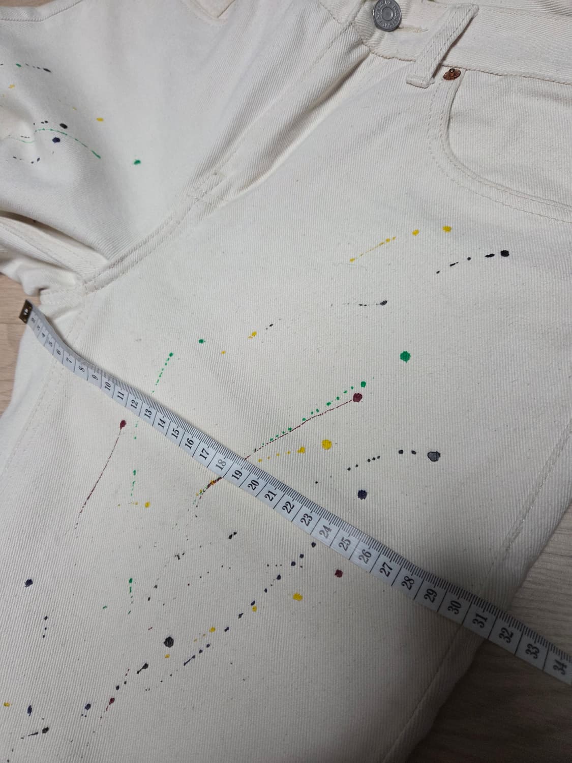 페이탈리즘 크림 페인팅 진 화이트 데님  상품이미지5