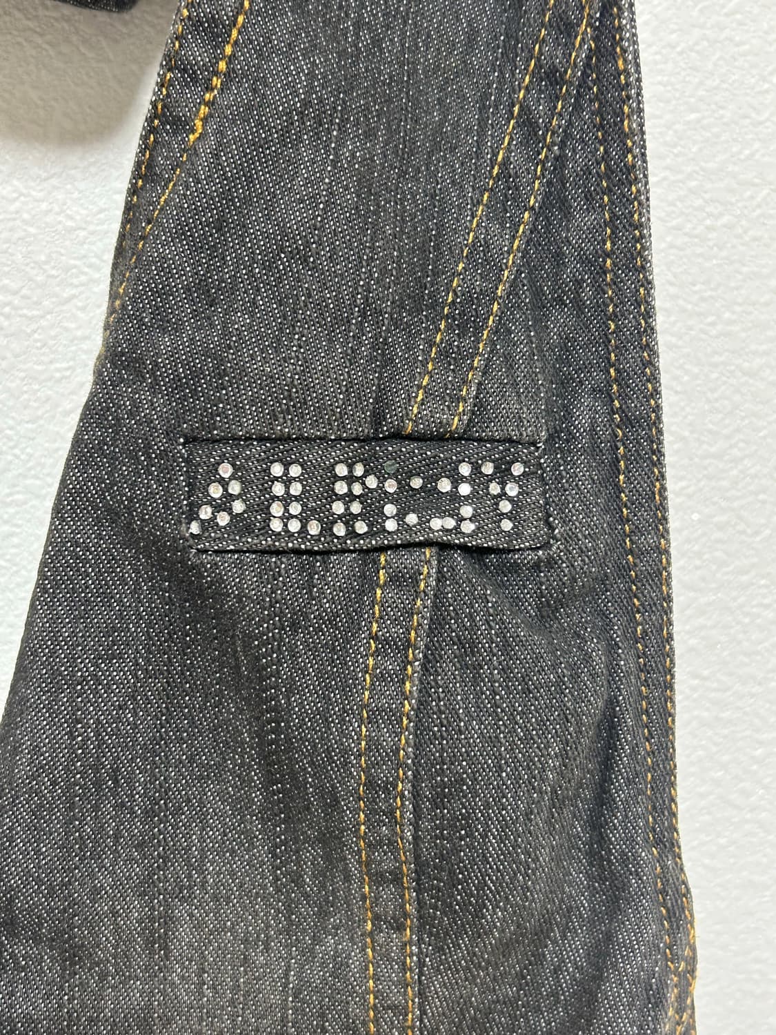 빈티지) 흑청 데님 후드조끼 베스트 상품이미지3