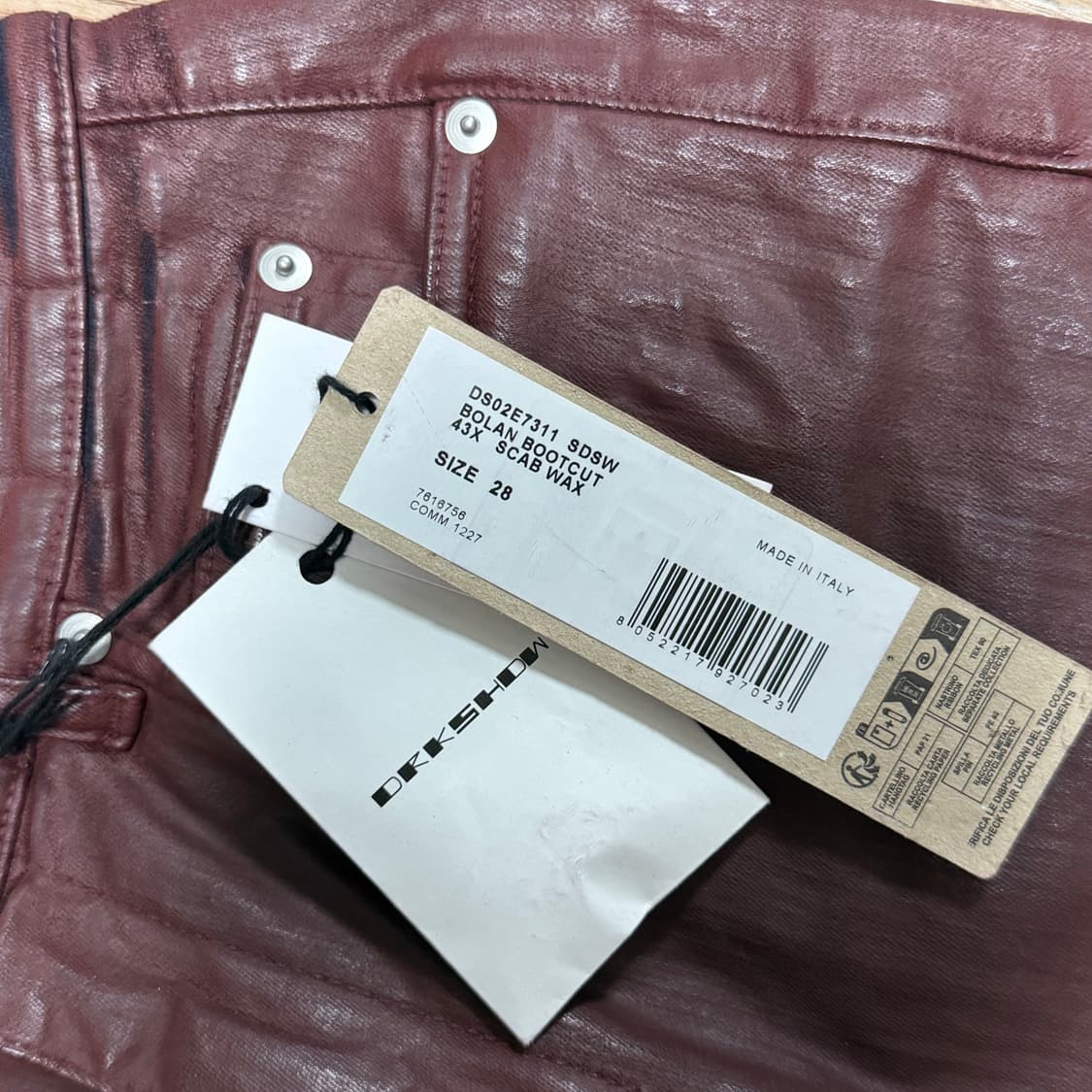 (새상품, 28) 릭오웬스 볼란부츠컷 sdsw 왁스 데님 상품이미지3