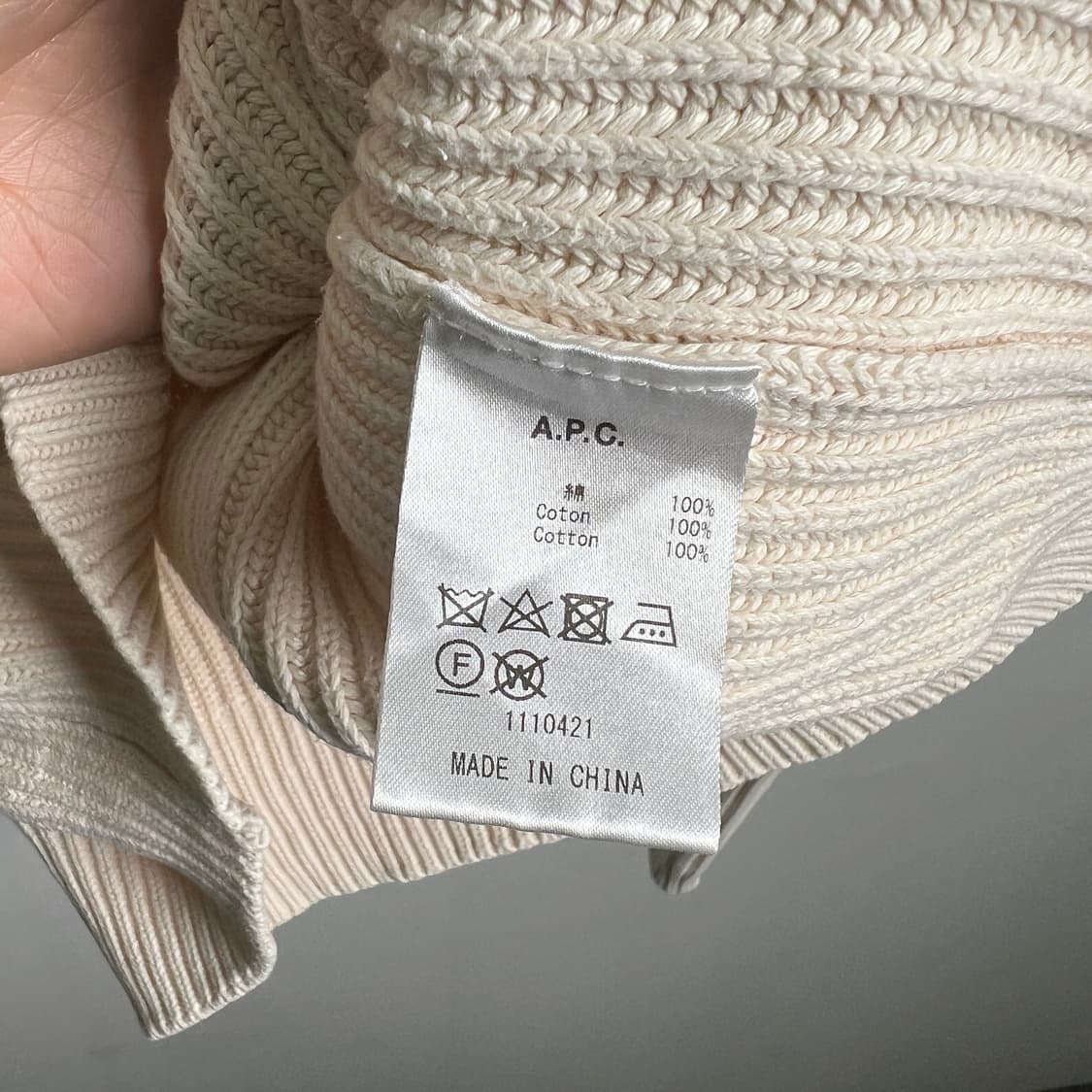 아페쎄 아이보리 래글런 크루넥 니트 S 상품이미지8