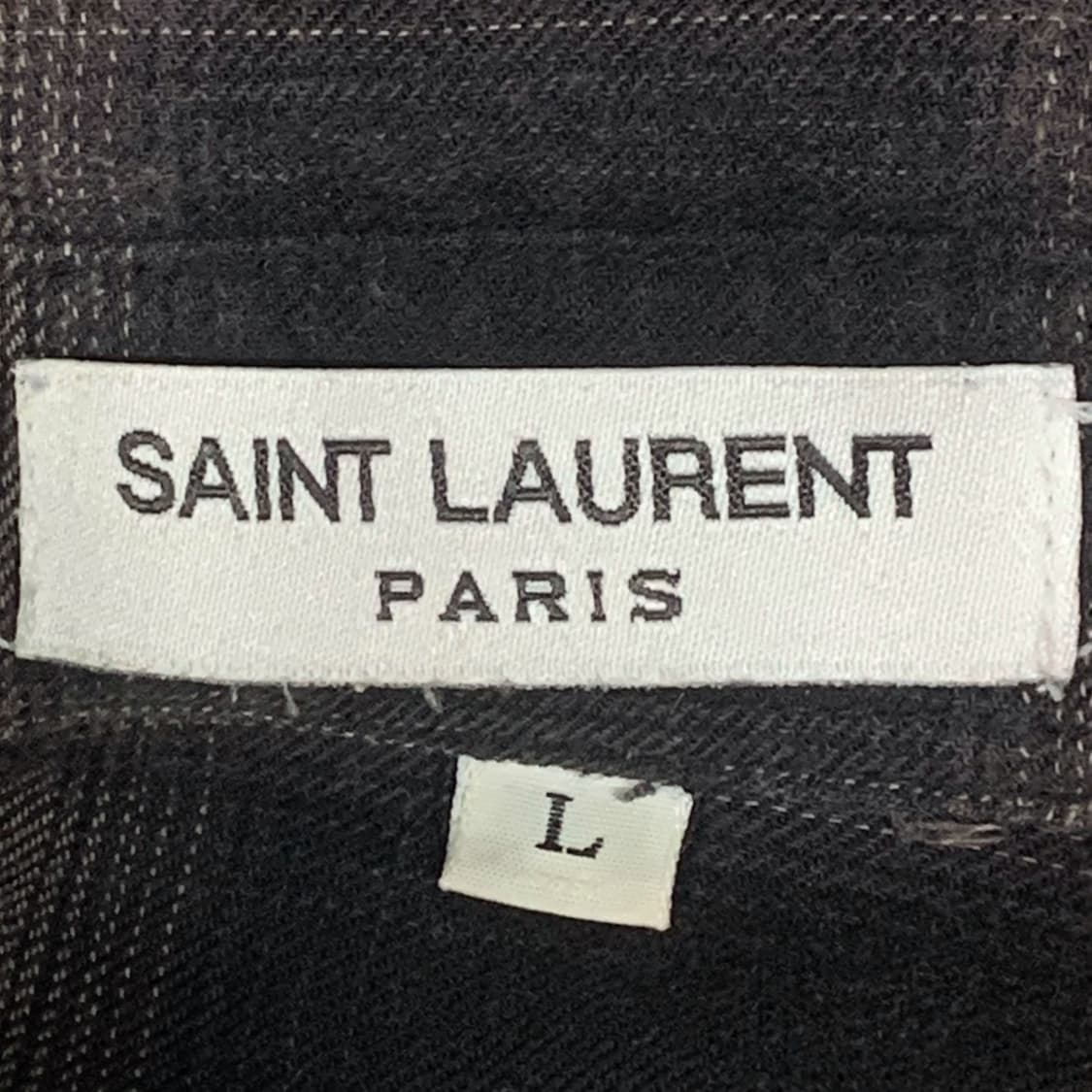 [L] SAINT LAURENT 옴브레체크 투포켓 코튼셔츠 상품이미지4