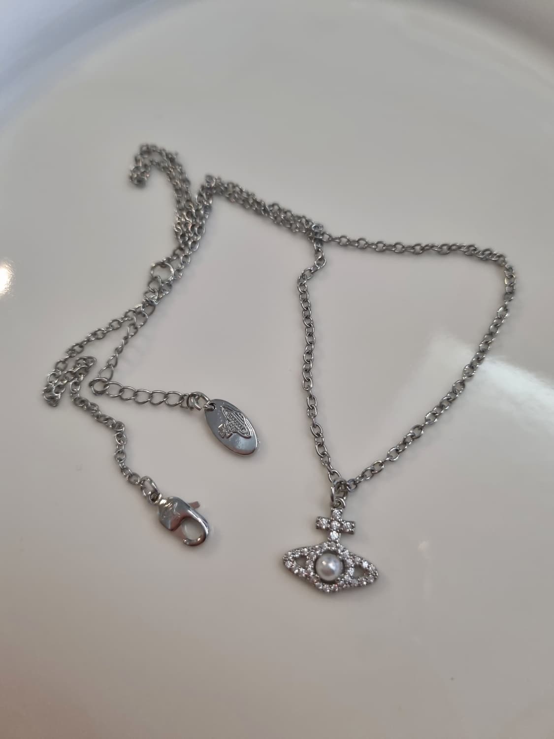 비비안웨스트우드 업사이클링 진주큐빅 목걸이 상품이미지6