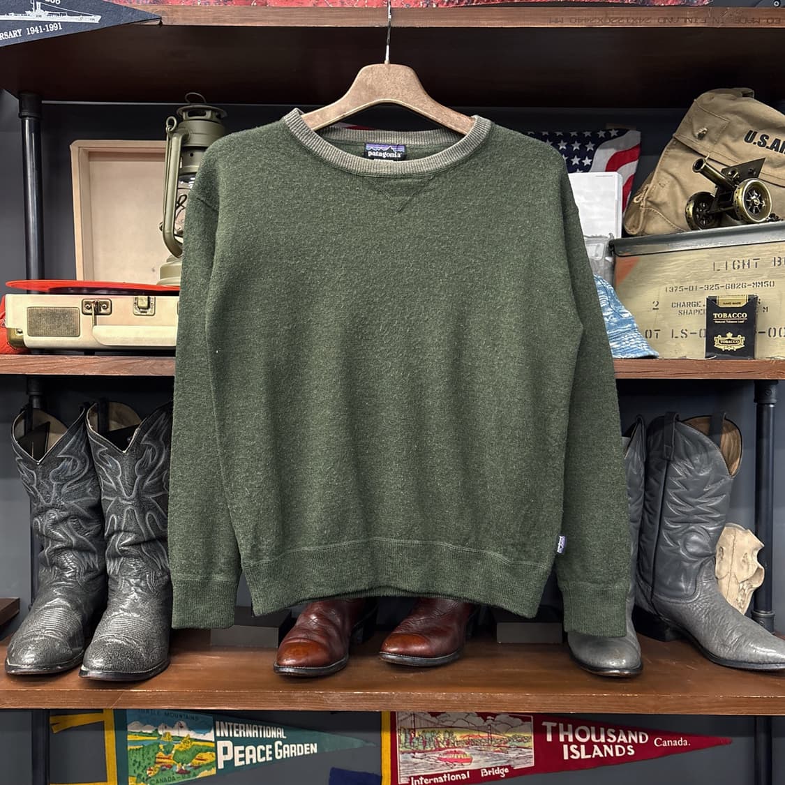 파타고니아 메리노울 코만도 니트 플리스 스웻셔츠 올리브 N885 상품이미지1