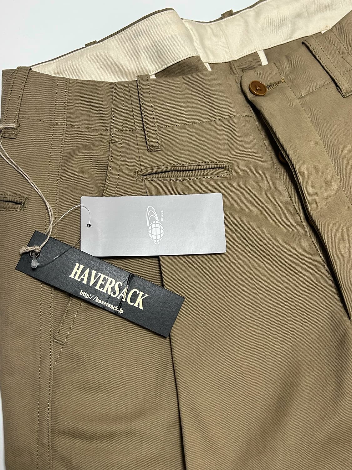 (31)HAVERSACK M41하버색 셀비지 트윌 와이드 베이지 트라우저 상품이미지1