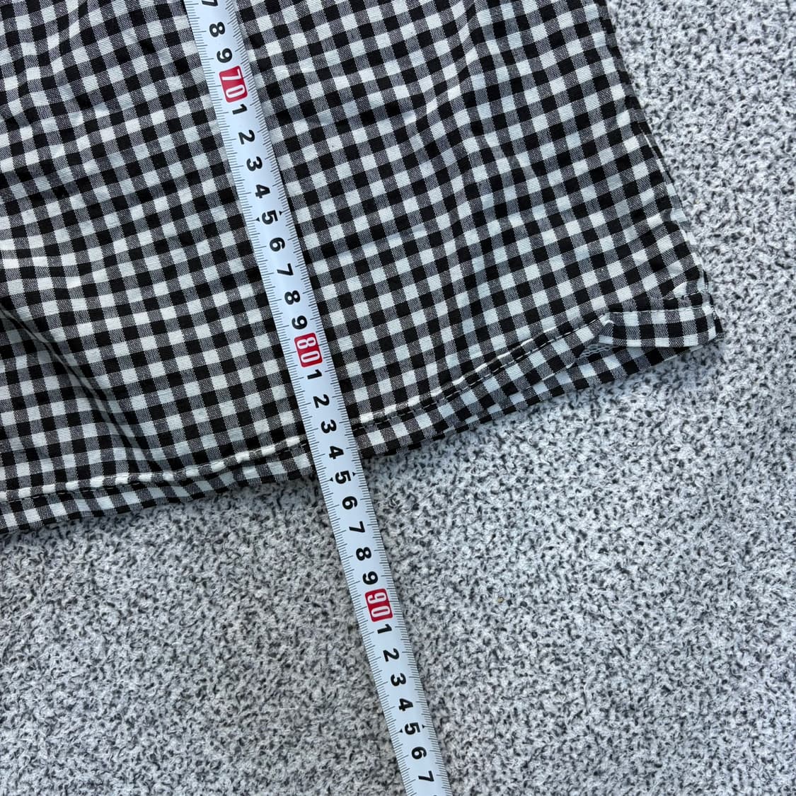 실측확인 빈티지 보세 체크 반팔 원피스 0423J 상품이미지5