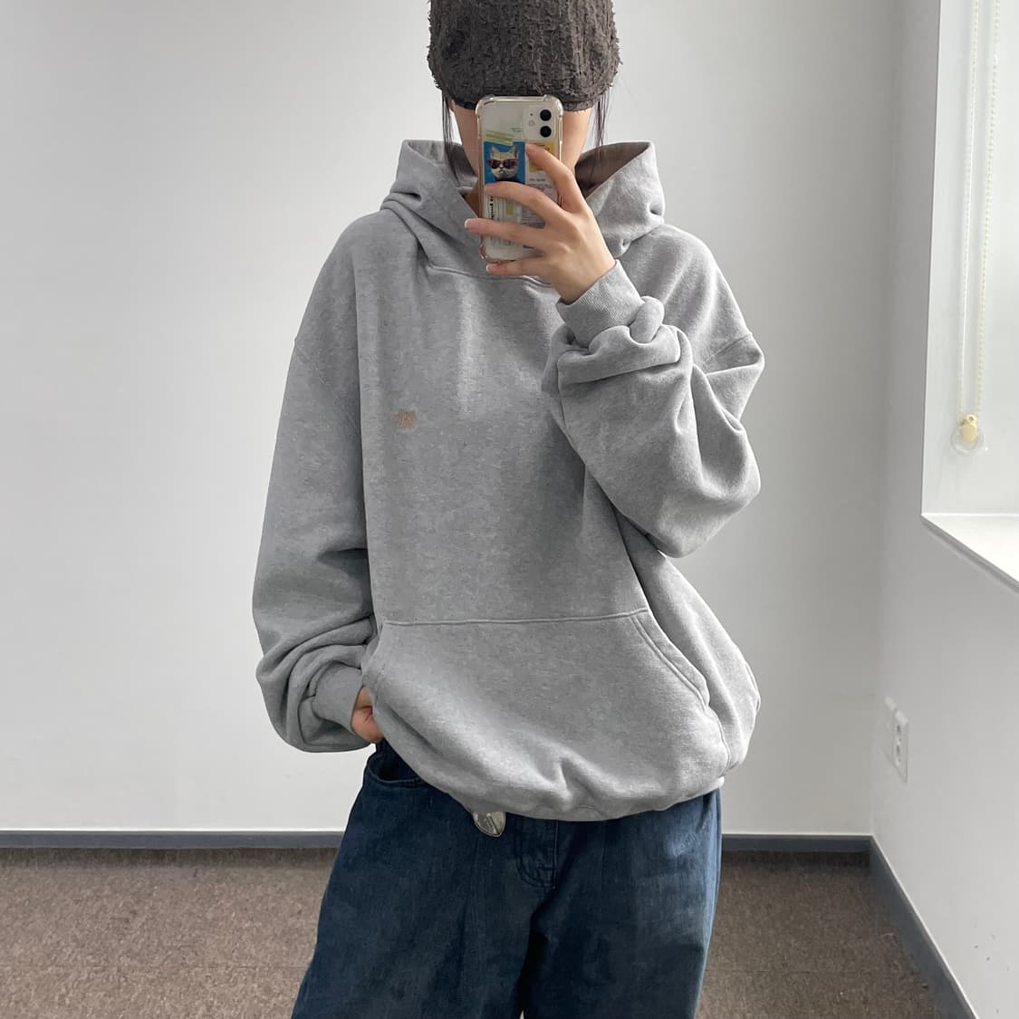 Brown Breath 브라운브레스 그레이 후드티 상품이미지1