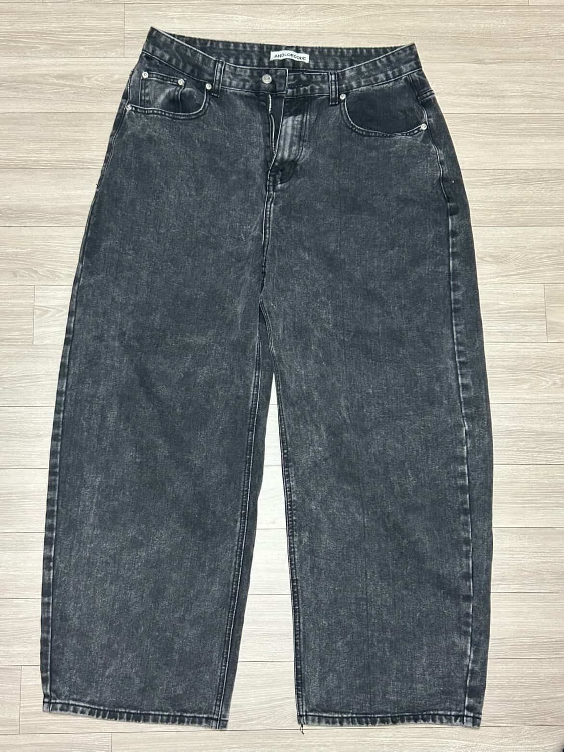 남녀공용 어널레코드 솔트워싱 데님 팬츠 흑청 L 상품이미지1