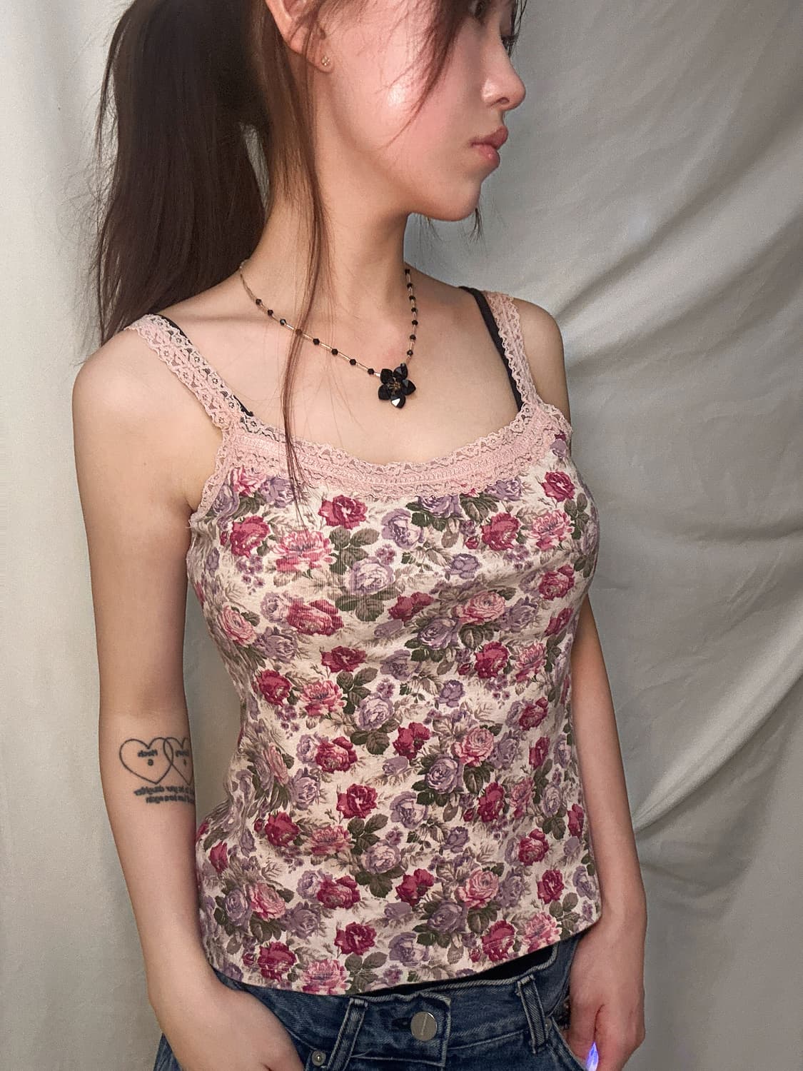 장미 레이스 나시 상품이미지4