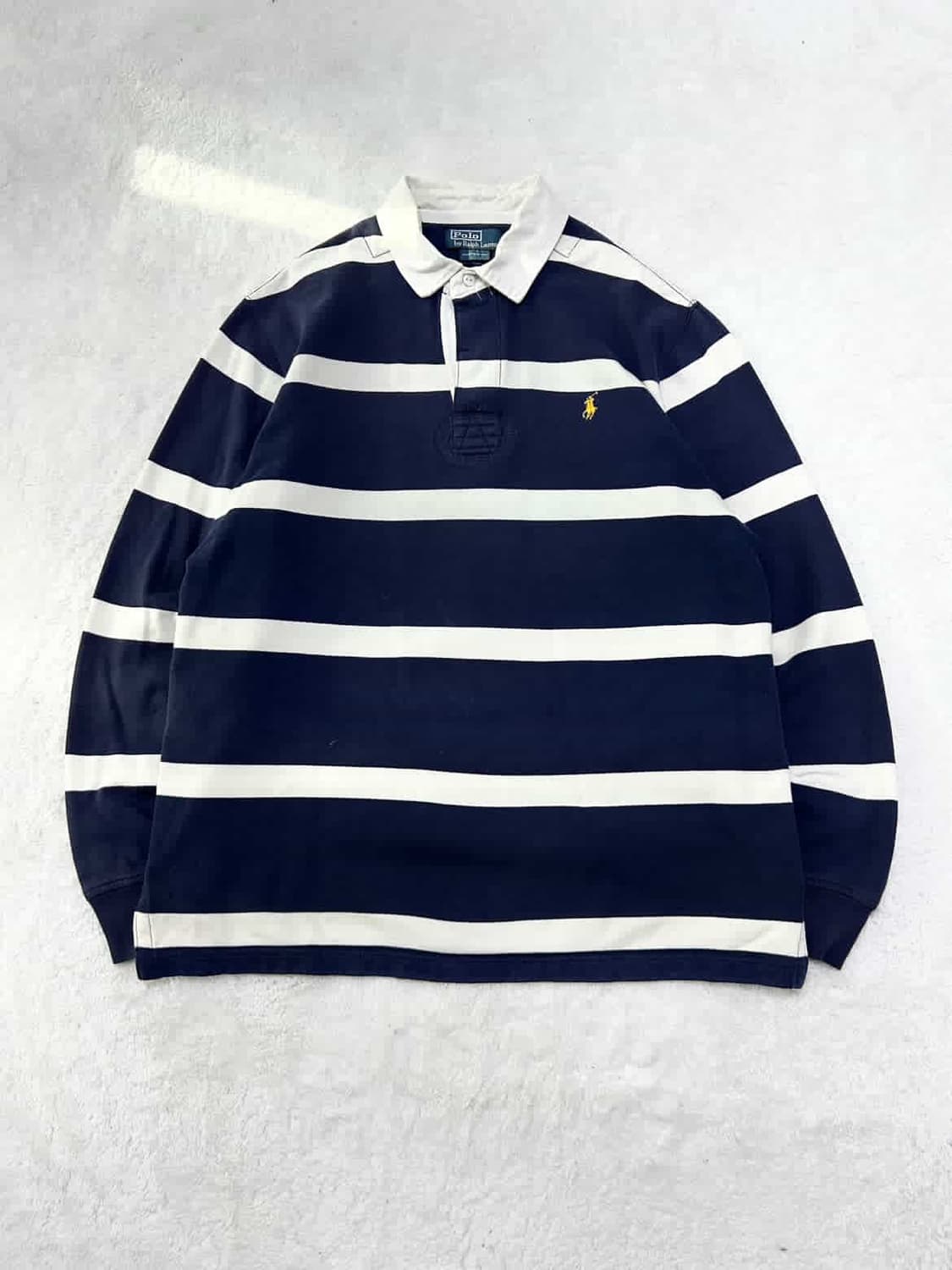 폴로 스몰로고 네이비 단가라 럭비티 상품이미지5