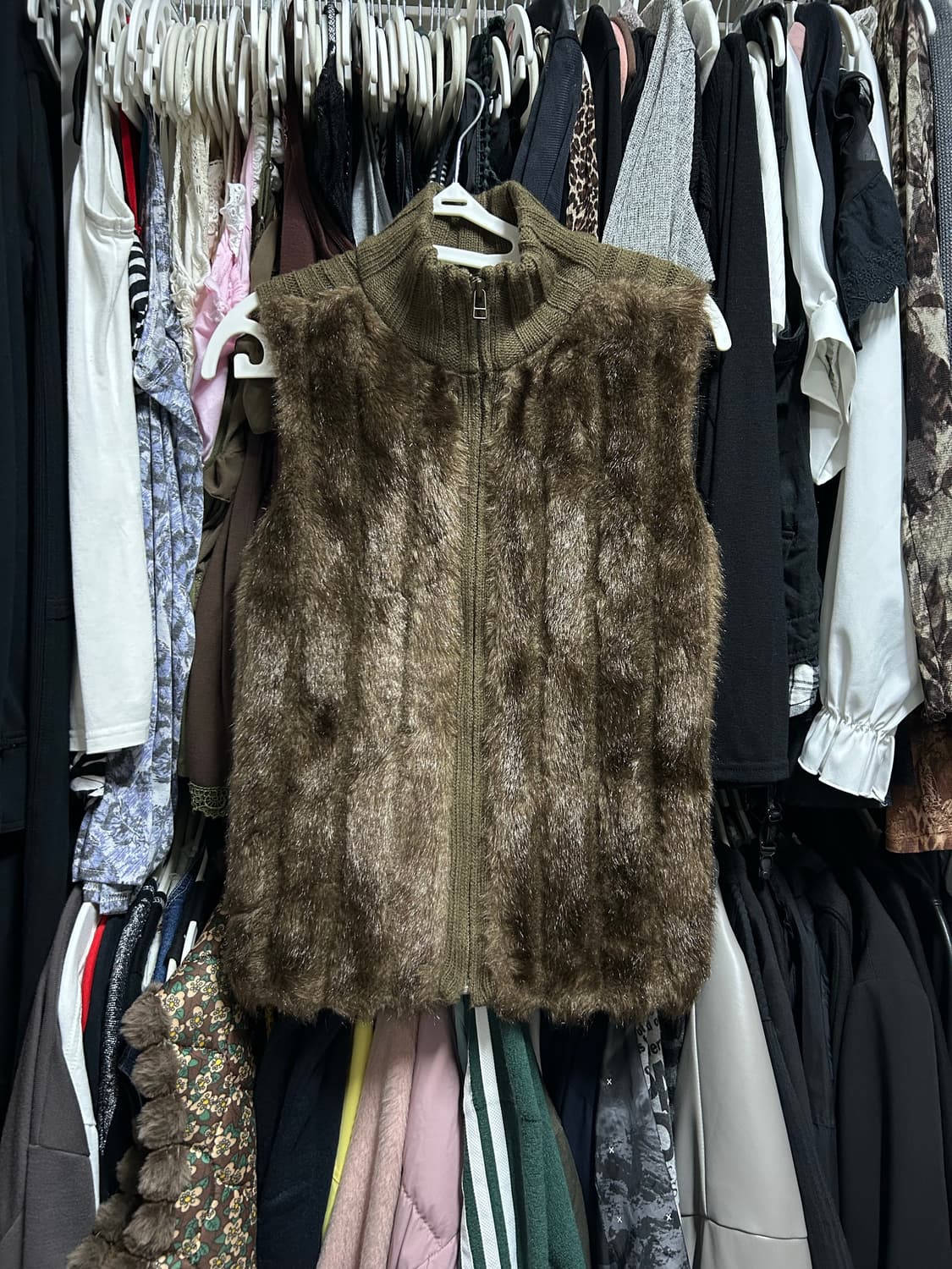 Y2K 니트 퍼 베스트  상품이미지1