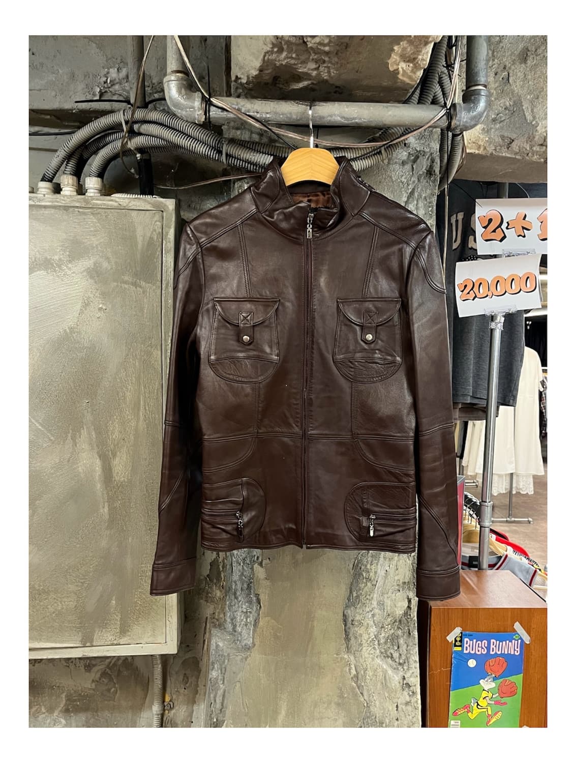 빈티지 양가죽 레더 자켓 브라운 66 #csz4002  상품이미지1