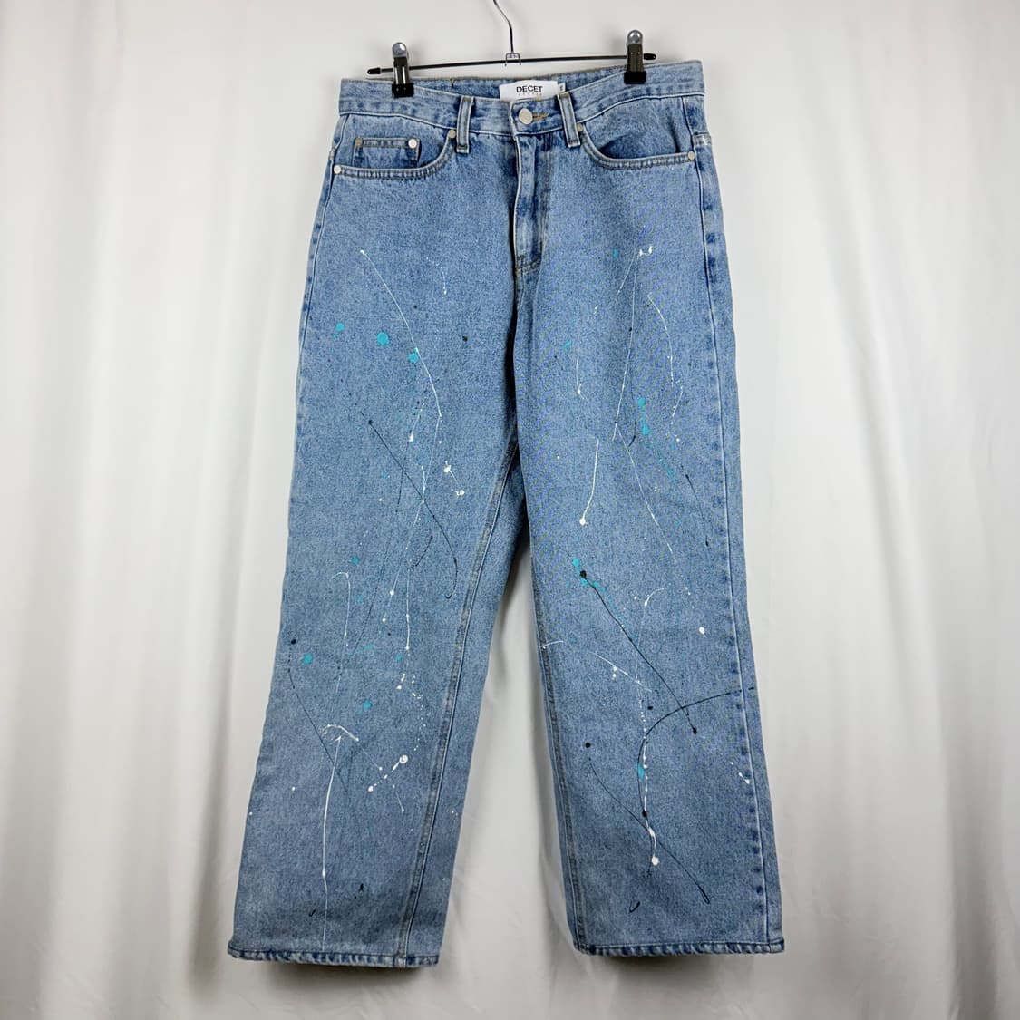 (30) 데케트 미니멀 페인팅 와이드 데님 팬츠 상품이미지2