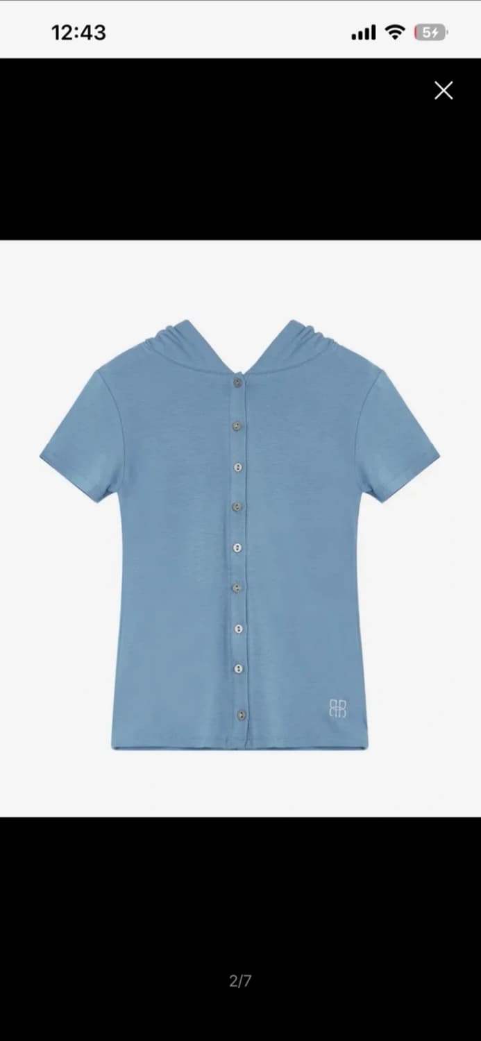 락케이크 하늘색 후드 반팔 상품이미지1