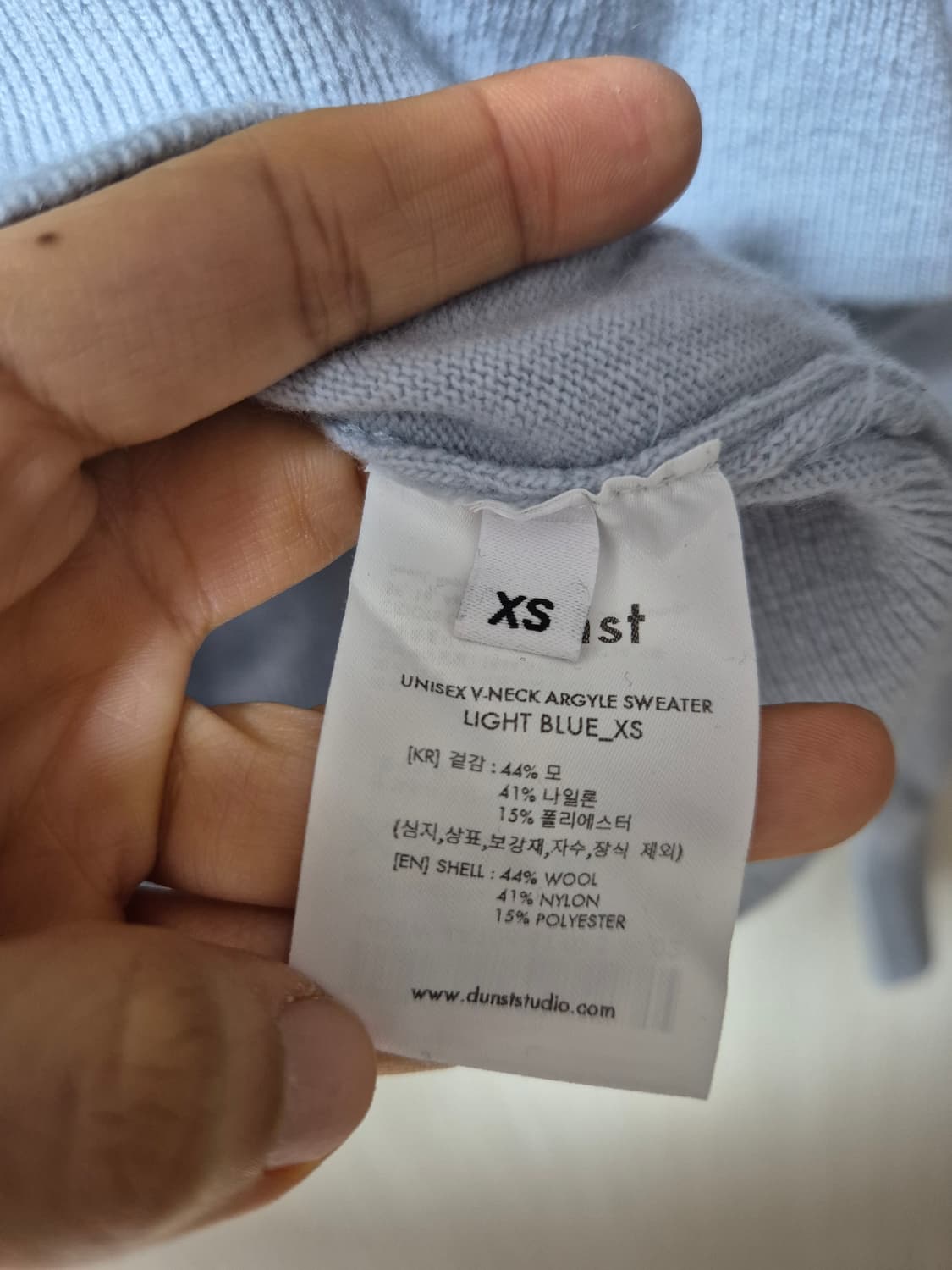 던스트 Dunst 아가일 V넥 니 스웻셔츠 니트 상품이미지6